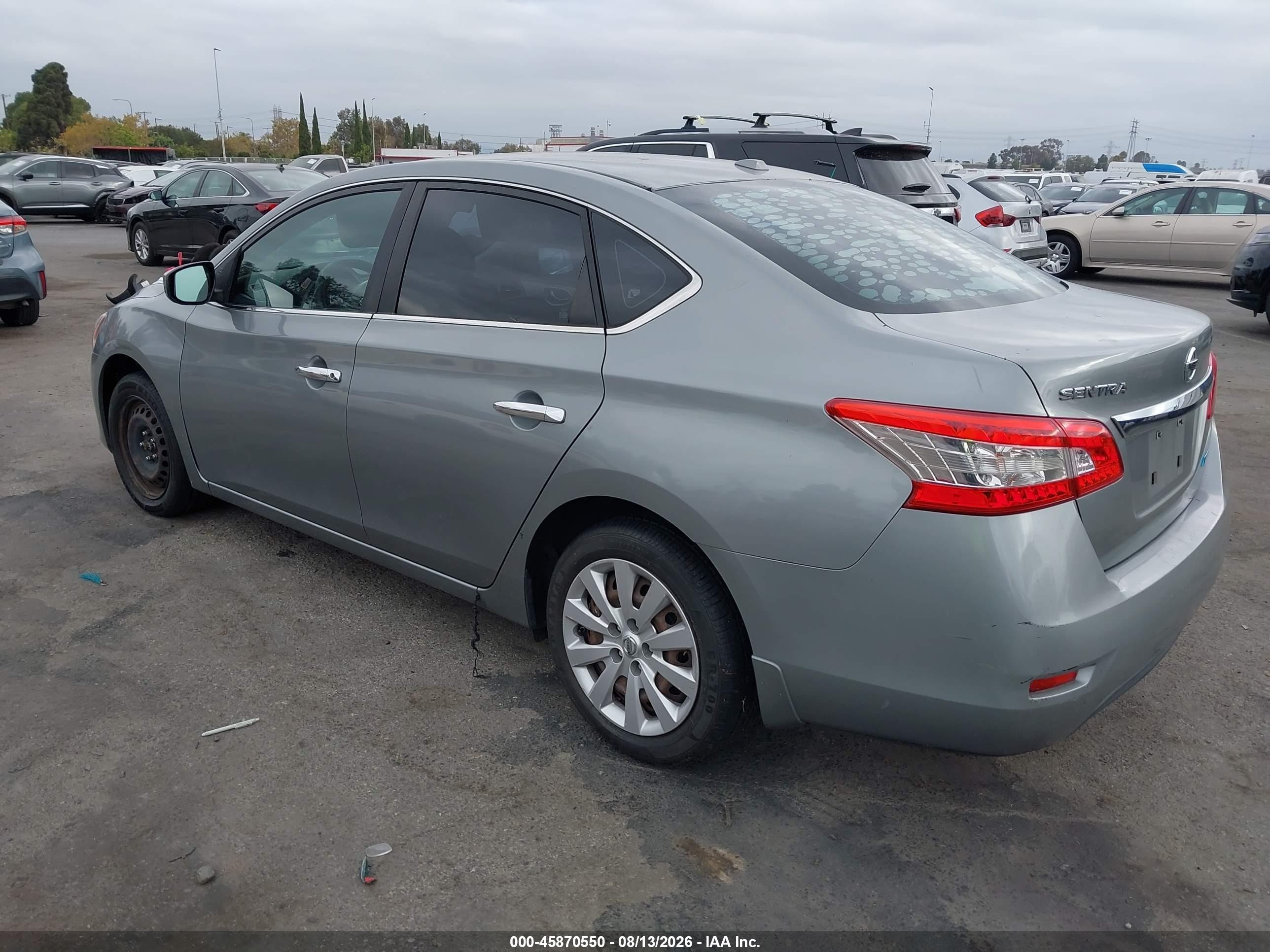 2013 Nissan Sentra Sv Серебряный vin: 3N1AB7AP6DL614579