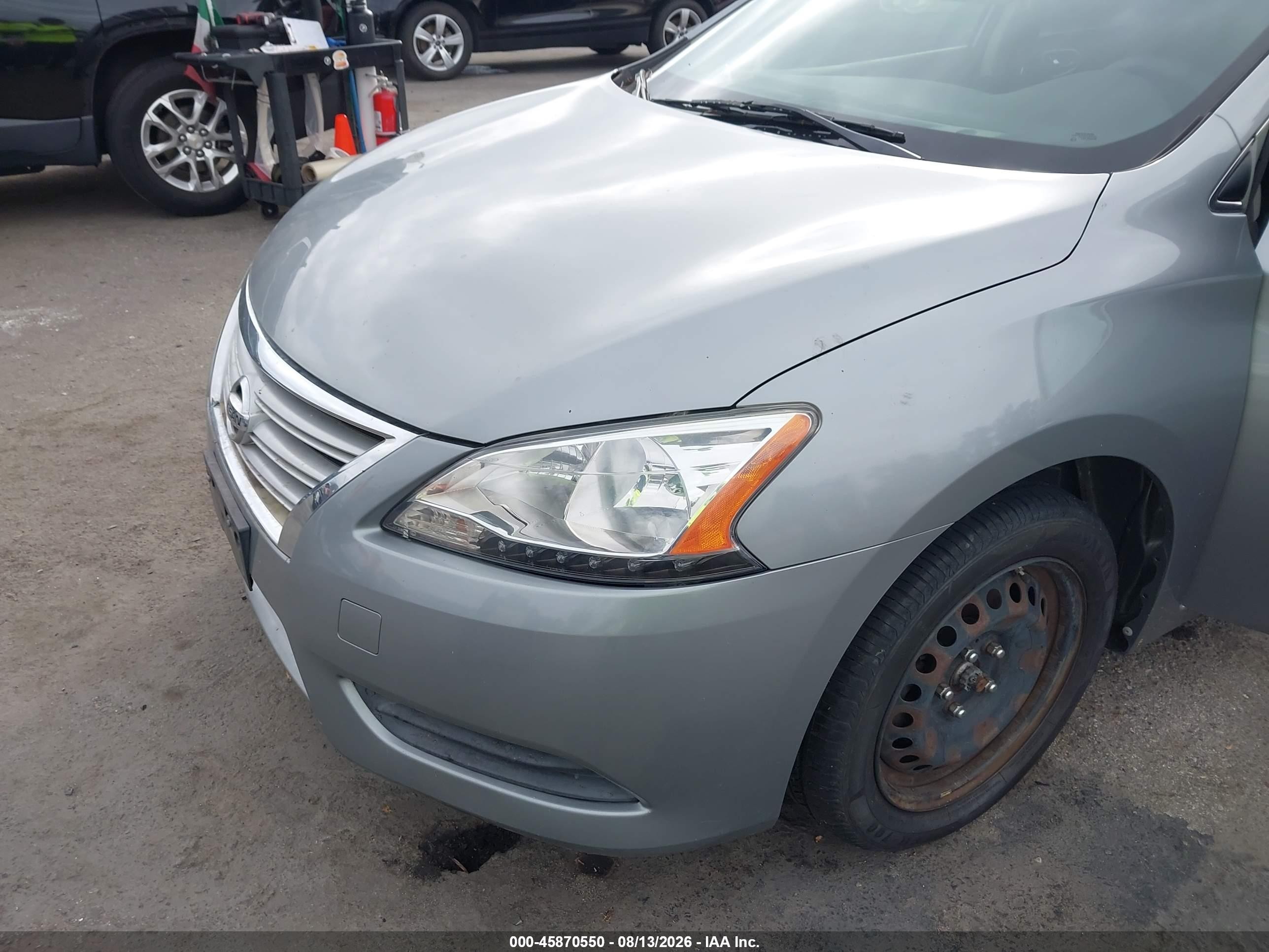 2013 Nissan Sentra Sv Серебряный vin: 3N1AB7AP6DL614579