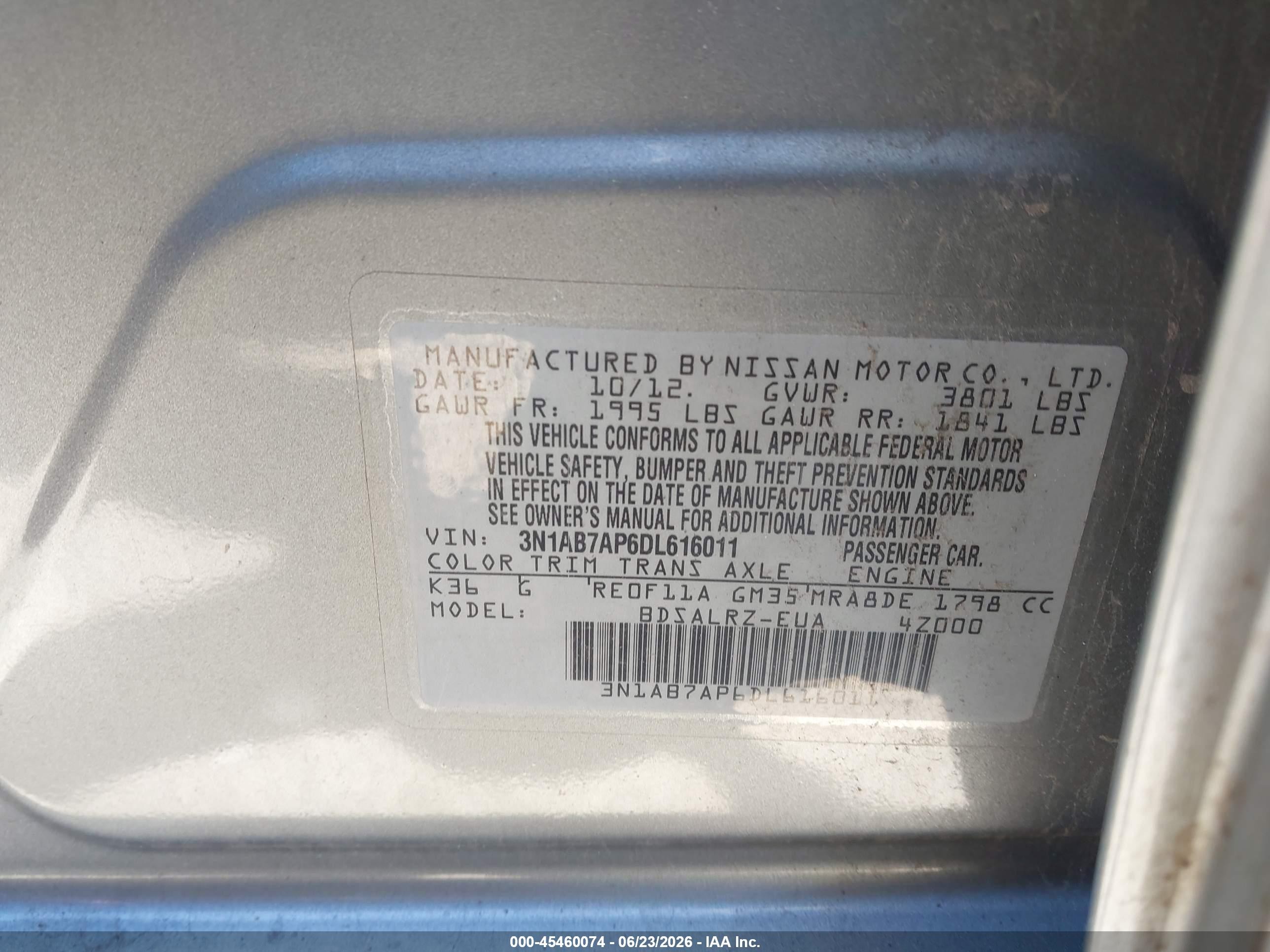 2013 Nissan Sentra Sr Silver vin: 3N1AB7AP6DL616011