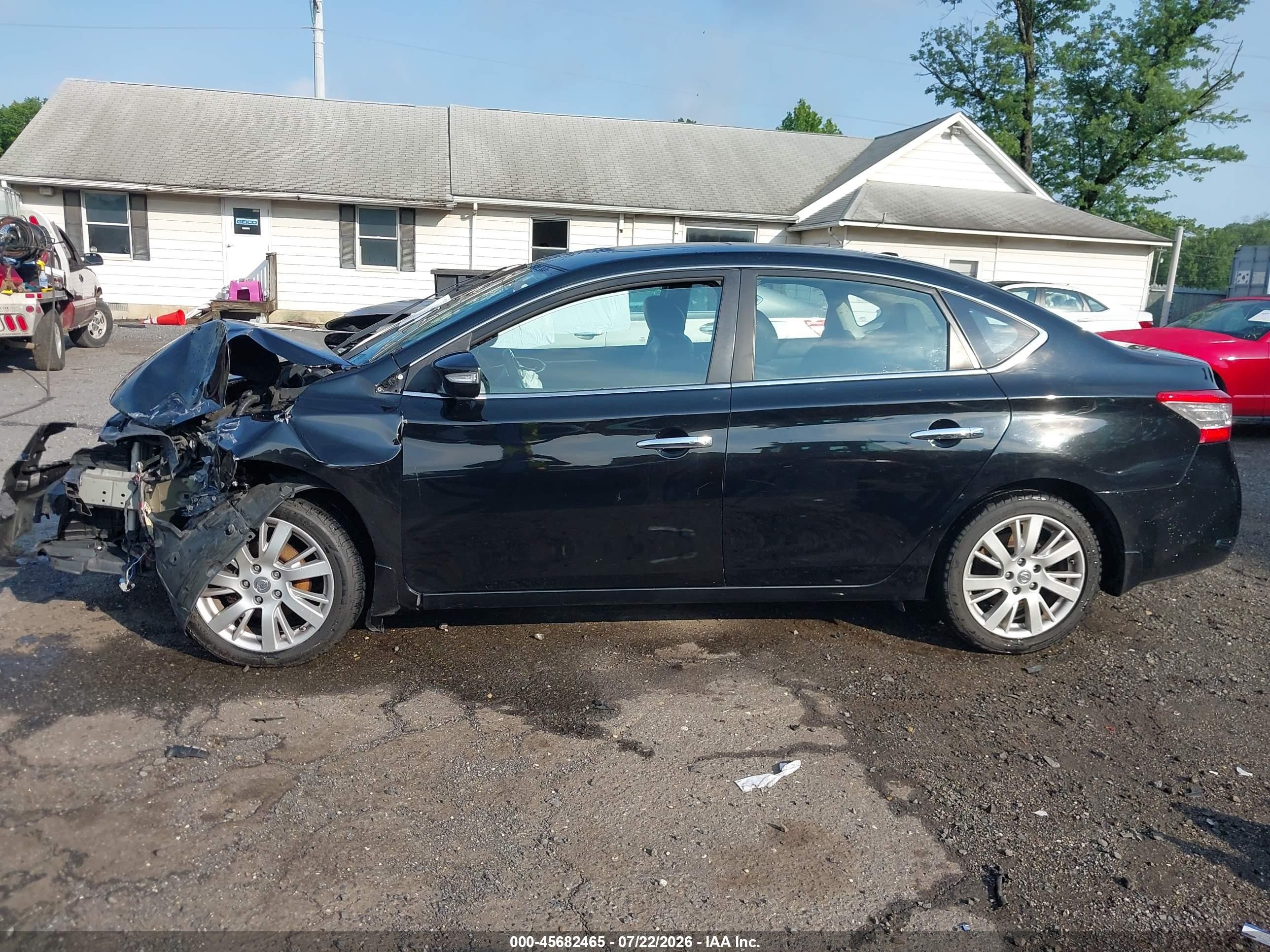 2013 Nissan Sentra Sl Black vin: 3N1AB7AP6DL624674
