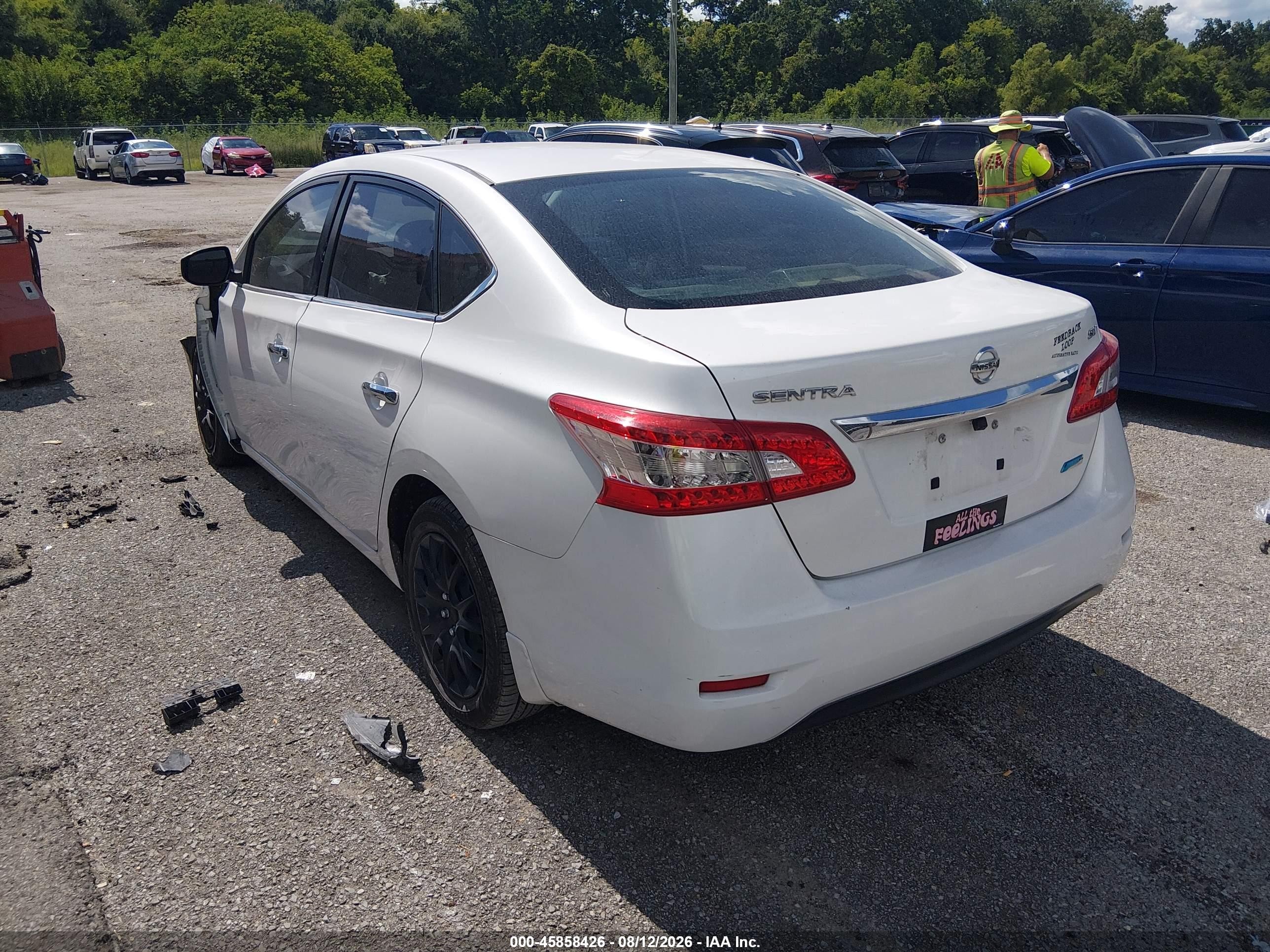 2013 Nissan Sentra Sv White vin: 3N1AB7AP6DL640762