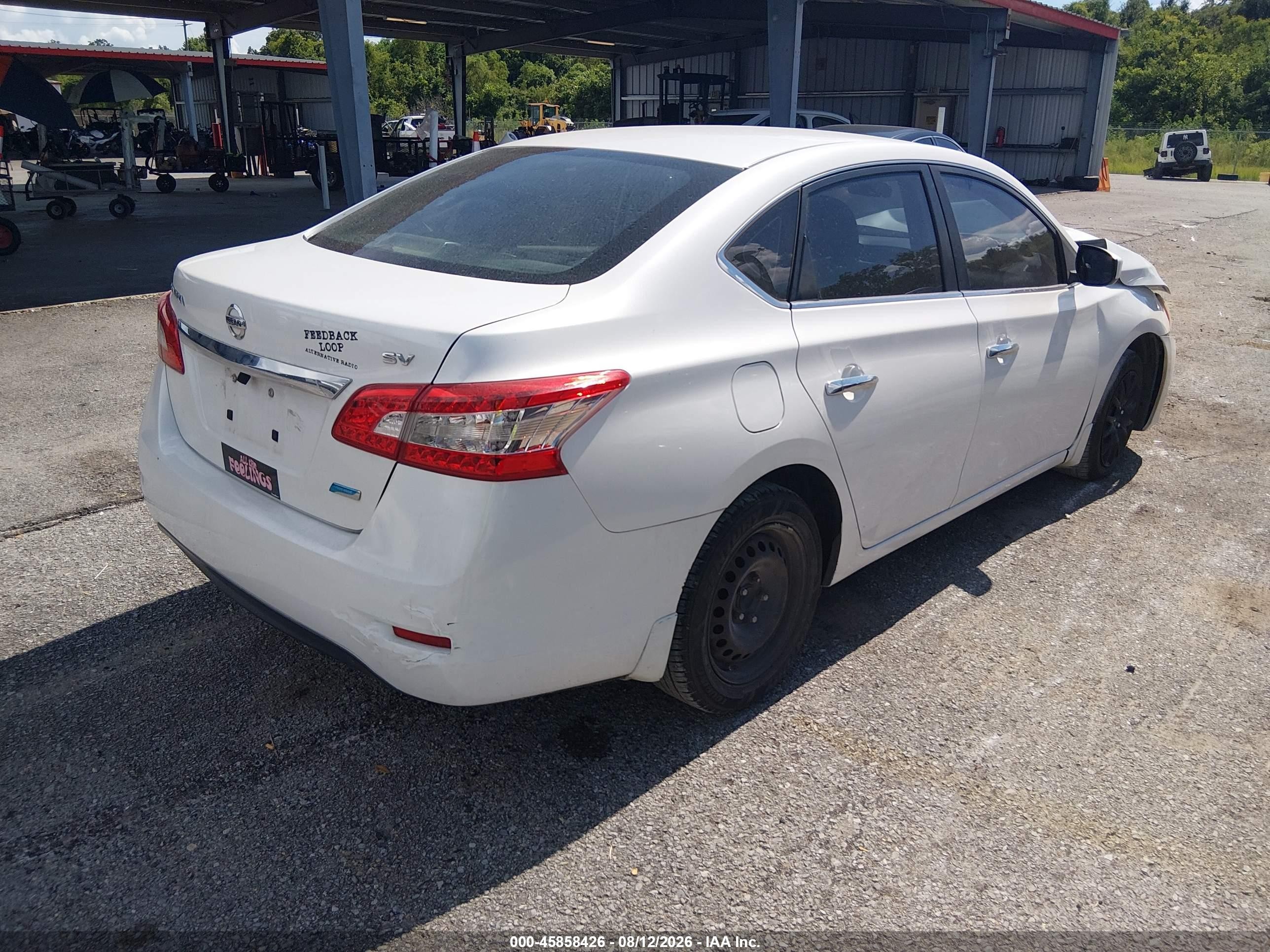 2013 Nissan Sentra Sv White vin: 3N1AB7AP6DL640762