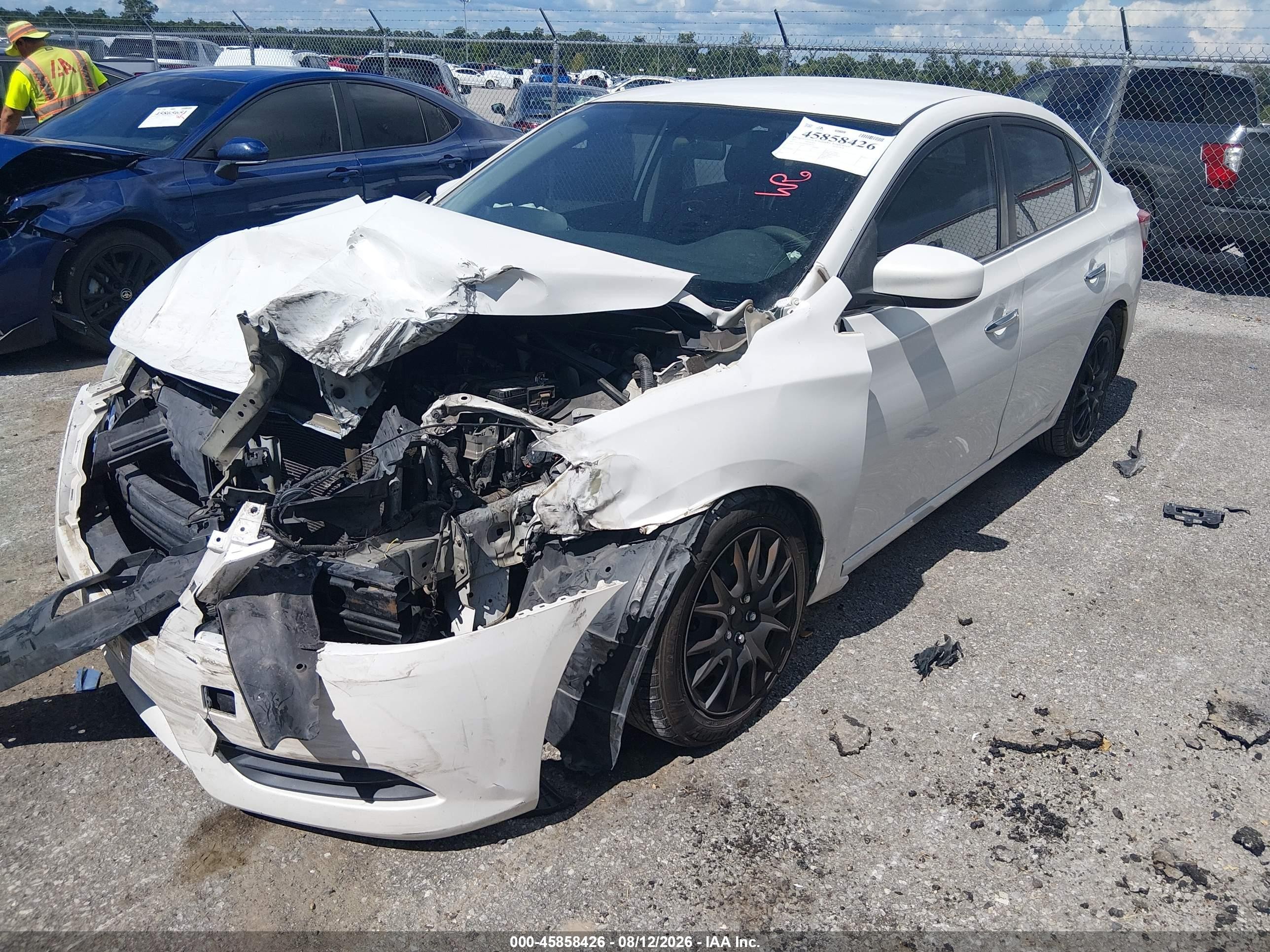 2013 Nissan Sentra Sv White vin: 3N1AB7AP6DL640762