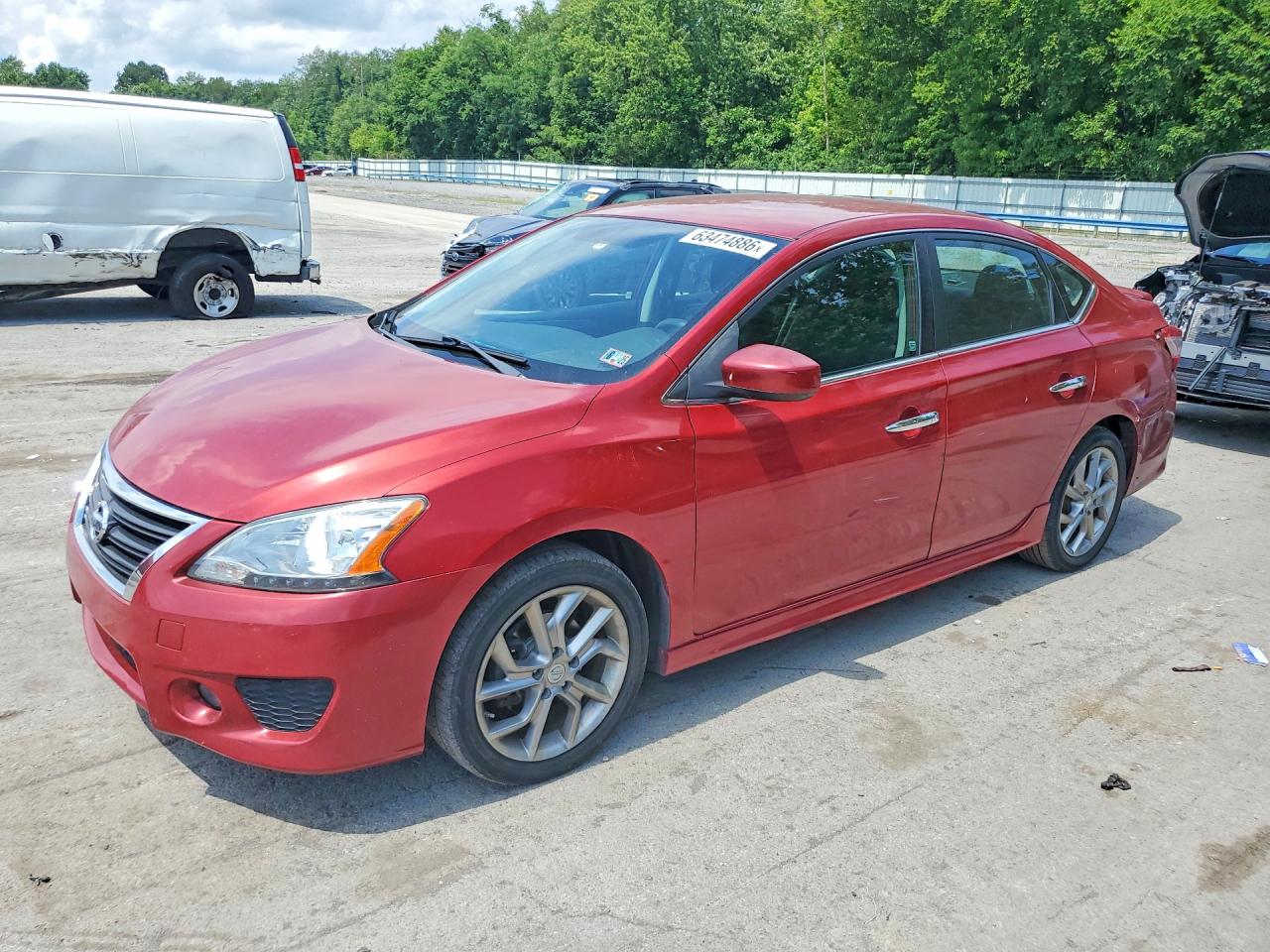2013 Nissan Sentra S Red vin: 3N1AB7AP6DL682865