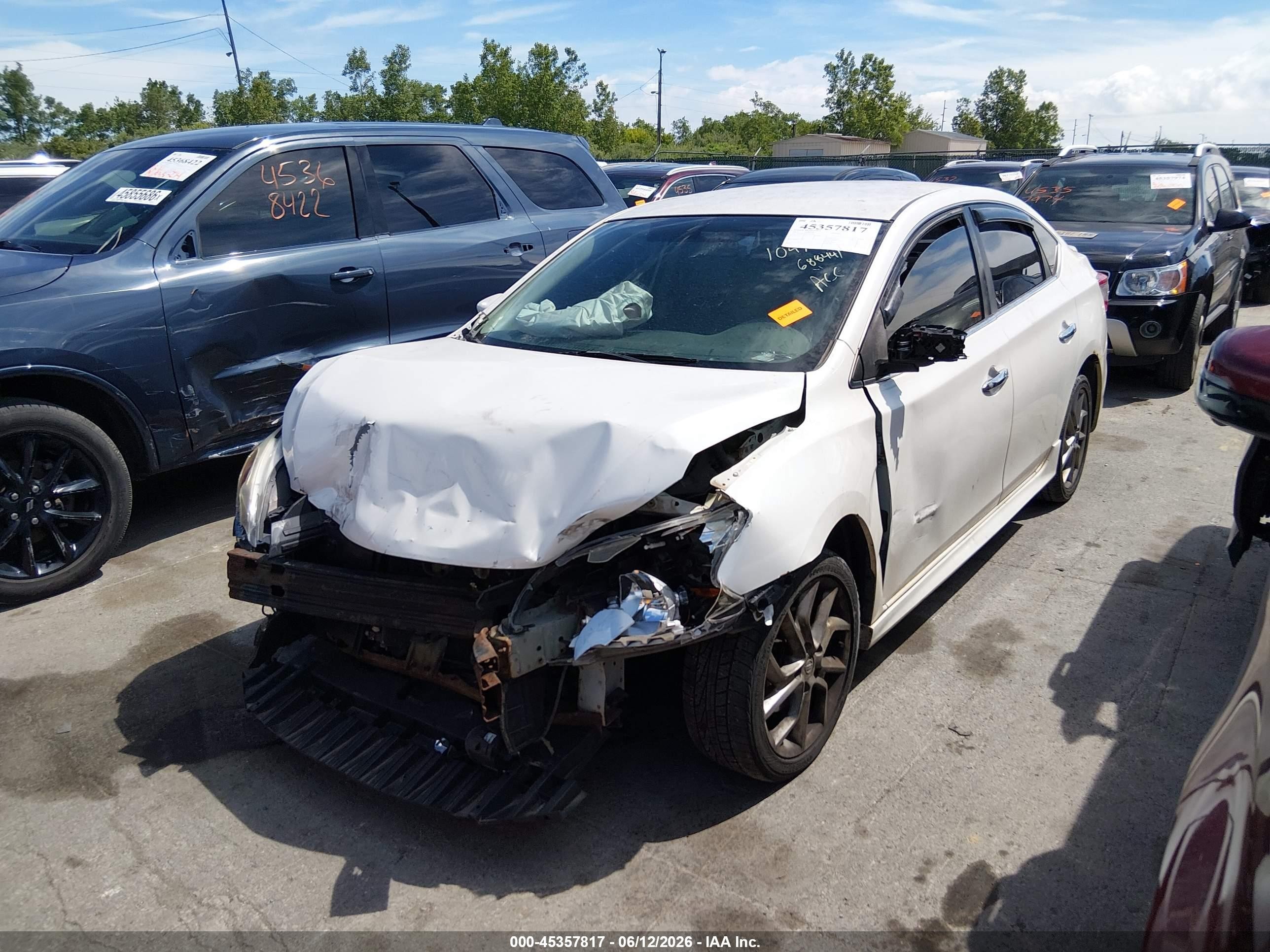 2013 Nissan Sentra Sr White vin: 3N1AB7AP6DL688441