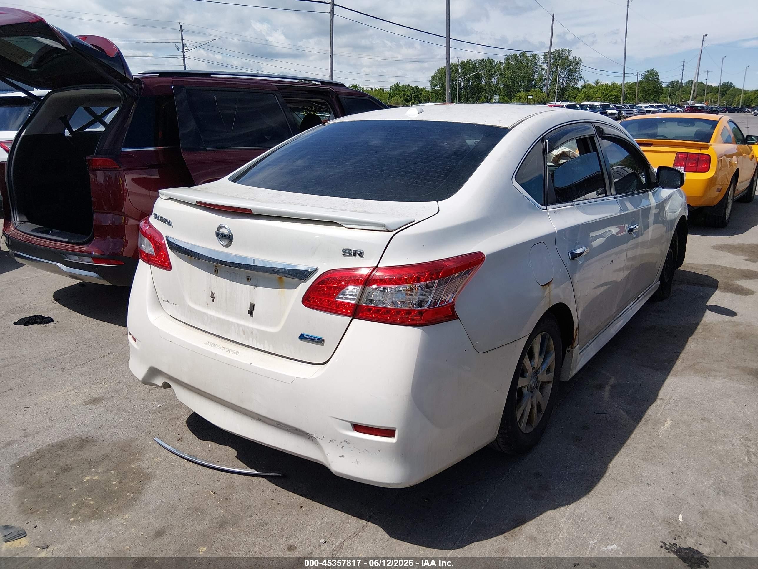 2013 Nissan Sentra Sr White vin: 3N1AB7AP6DL688441