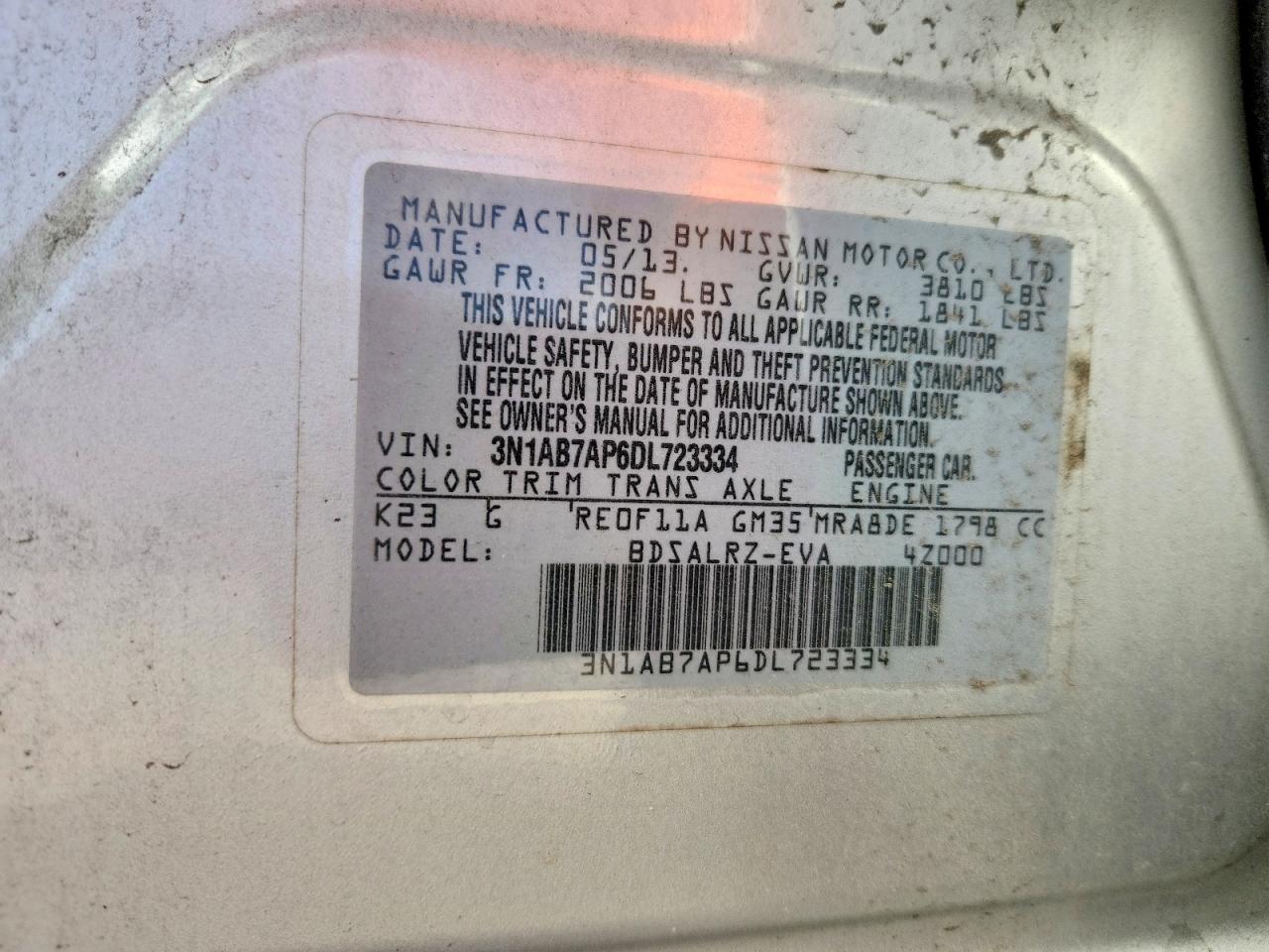 2013 Nissan Sentra S Silver vin: 3N1AB7AP6DL723334