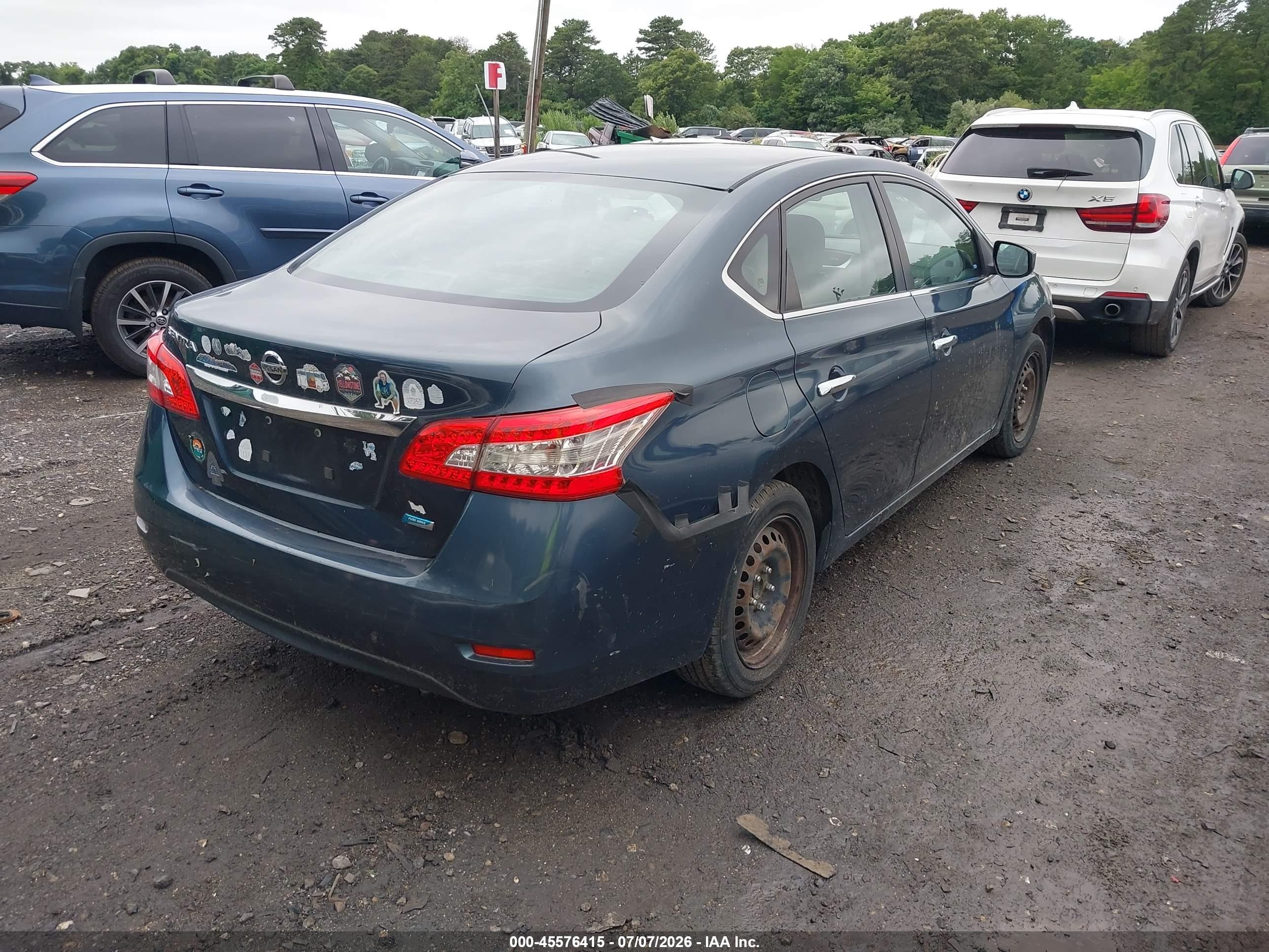 2013 Nissan Sentra S Blue vin: 3N1AB7AP6DL745575