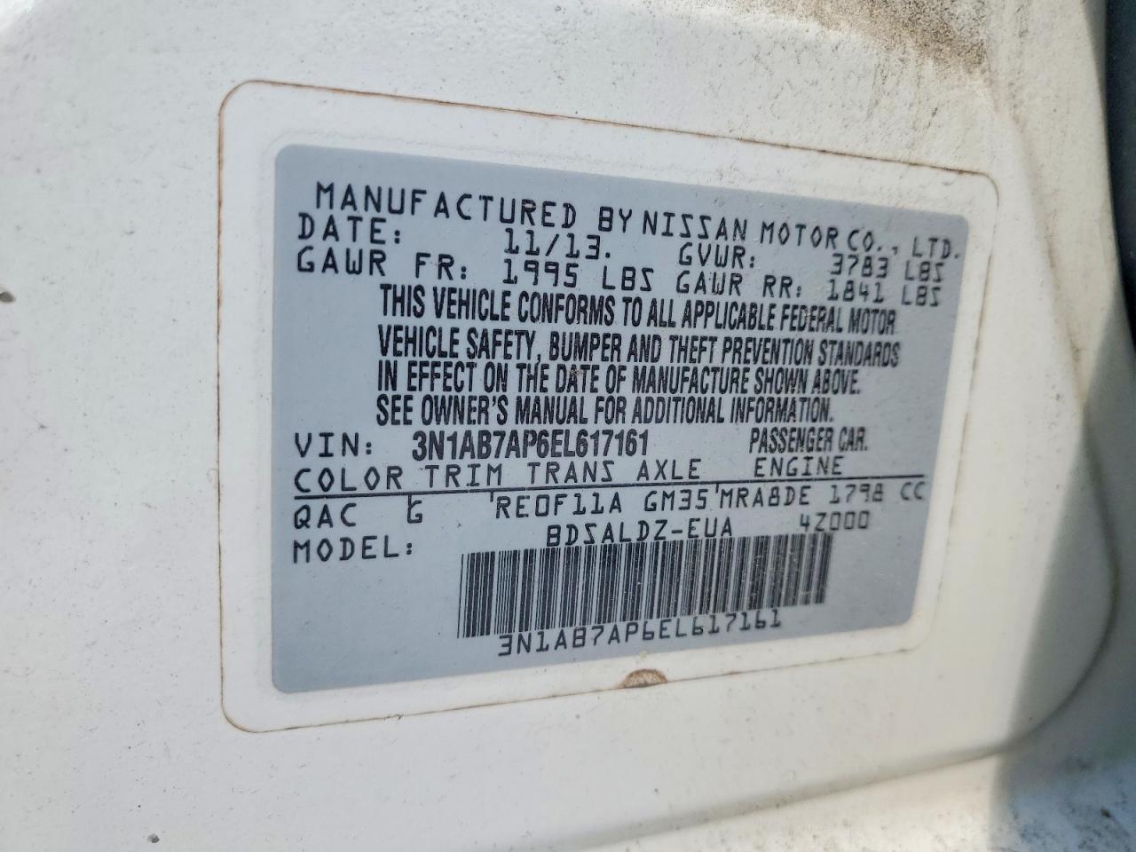 2014 Nissan Sentra Sv White vin: 3N1AB7AP6EL617161
