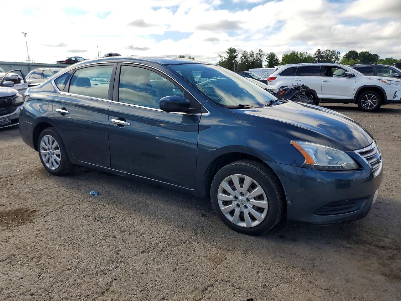 2014 Nissan Sentra Sv Синий vin: 3N1AB7AP6EL621680