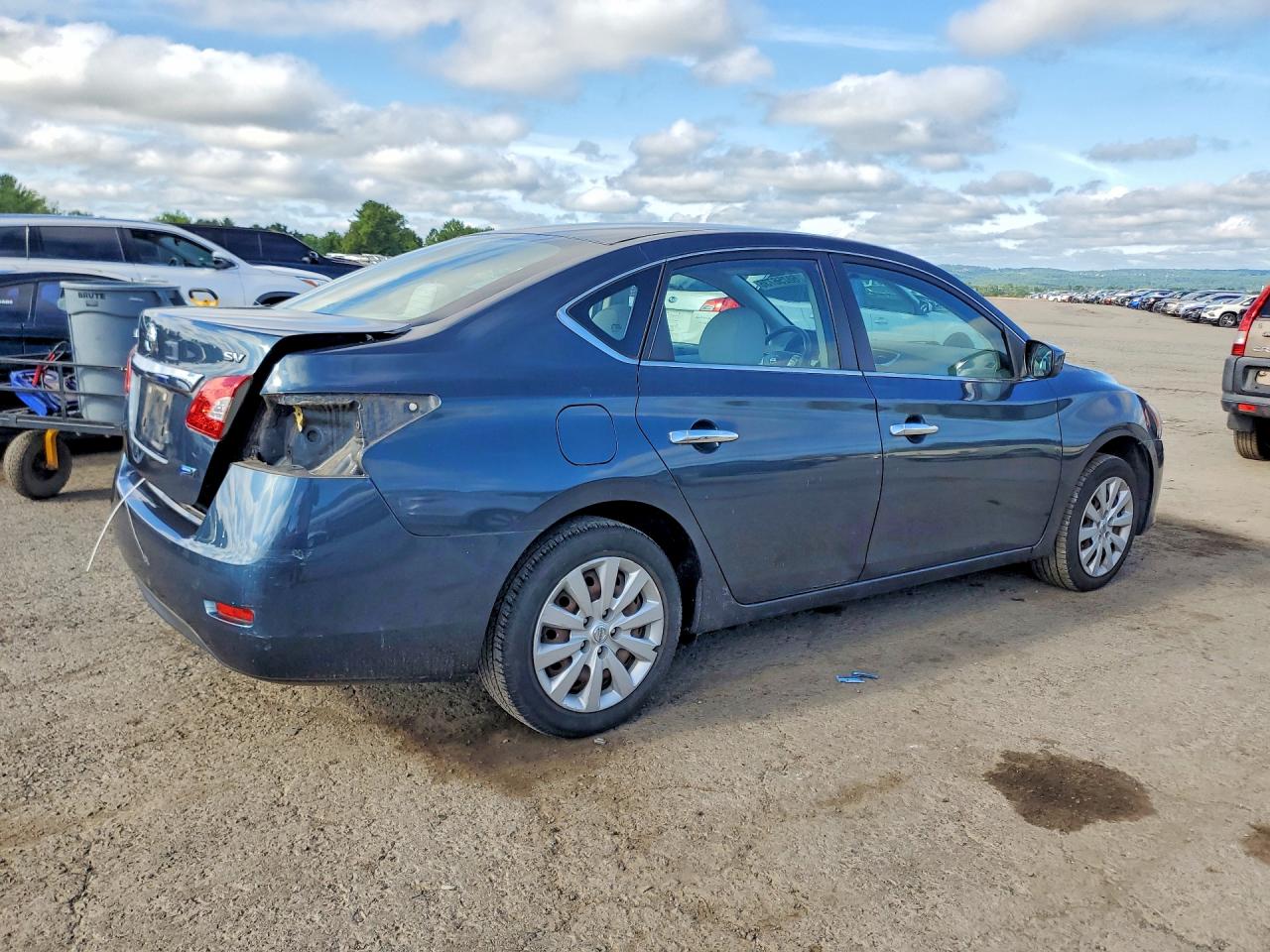 2014 Nissan Sentra Sv Синий vin: 3N1AB7AP6EL621680