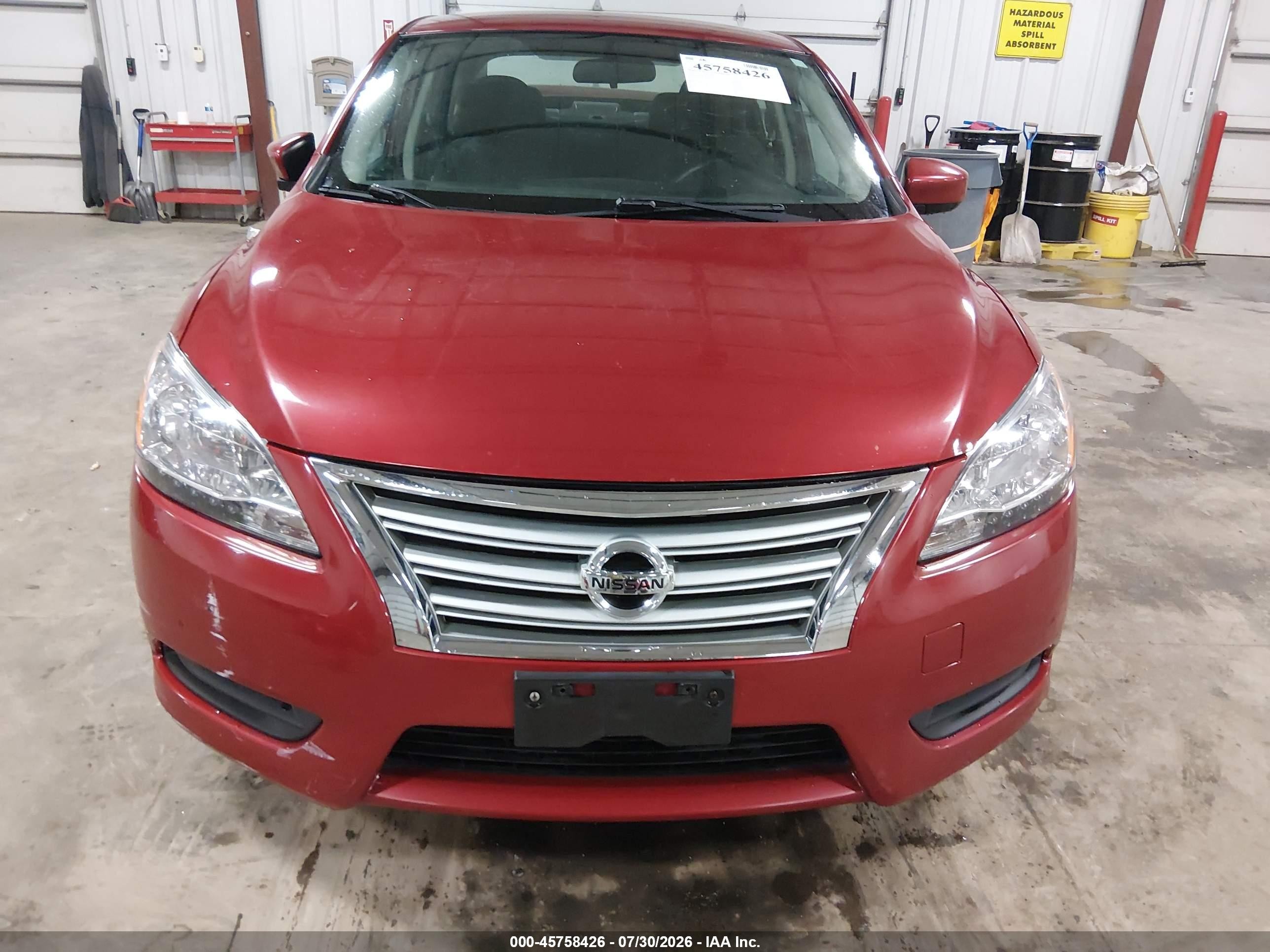 2014 Nissan Sentra Fe+ S/fe+ Sv/s/sl/sr/sv Красный vin: 3N1AB7AP6EL622666