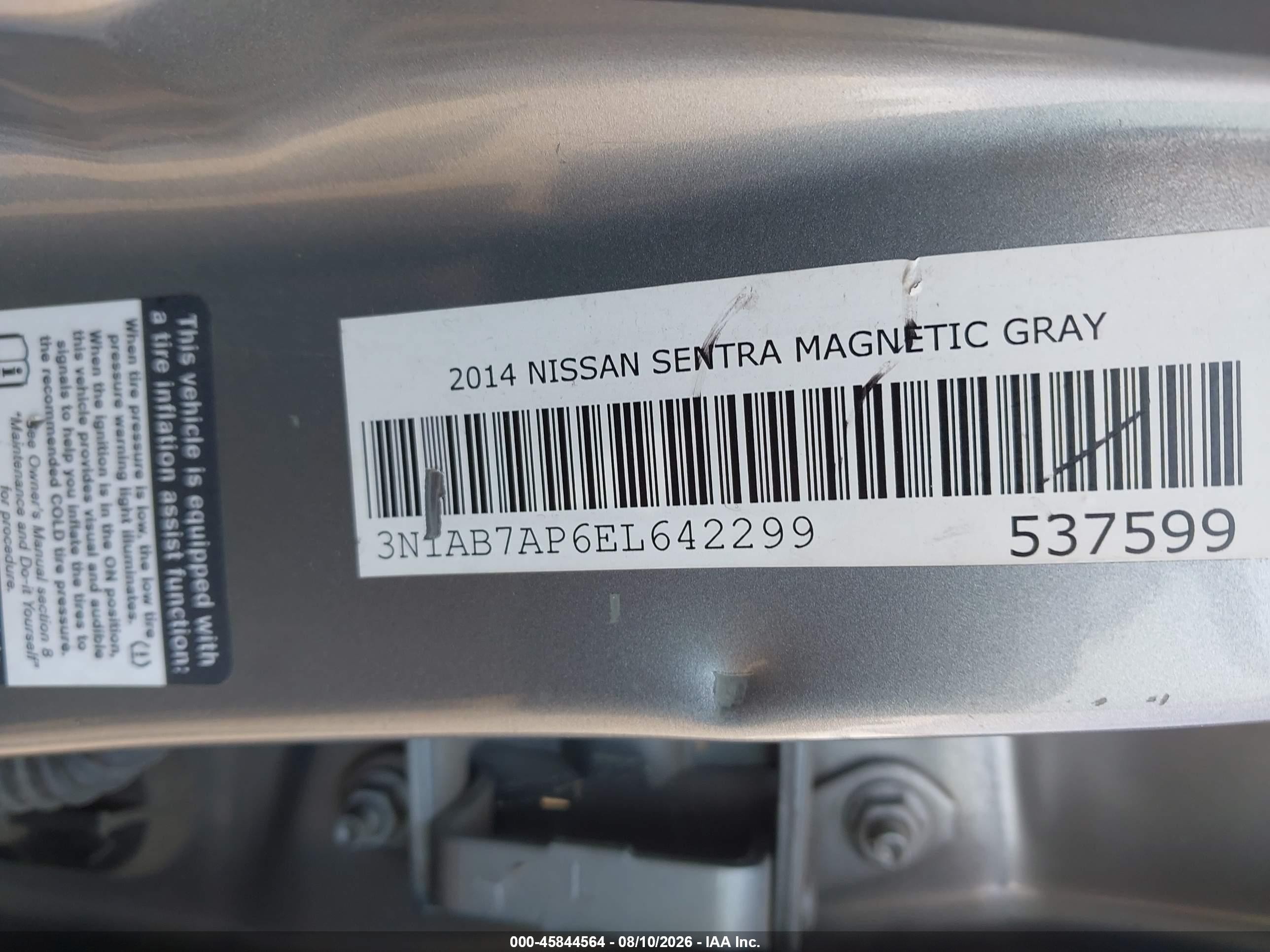 2014 Nissan Sentra Sv Silver vin: 3N1AB7AP6EL642299