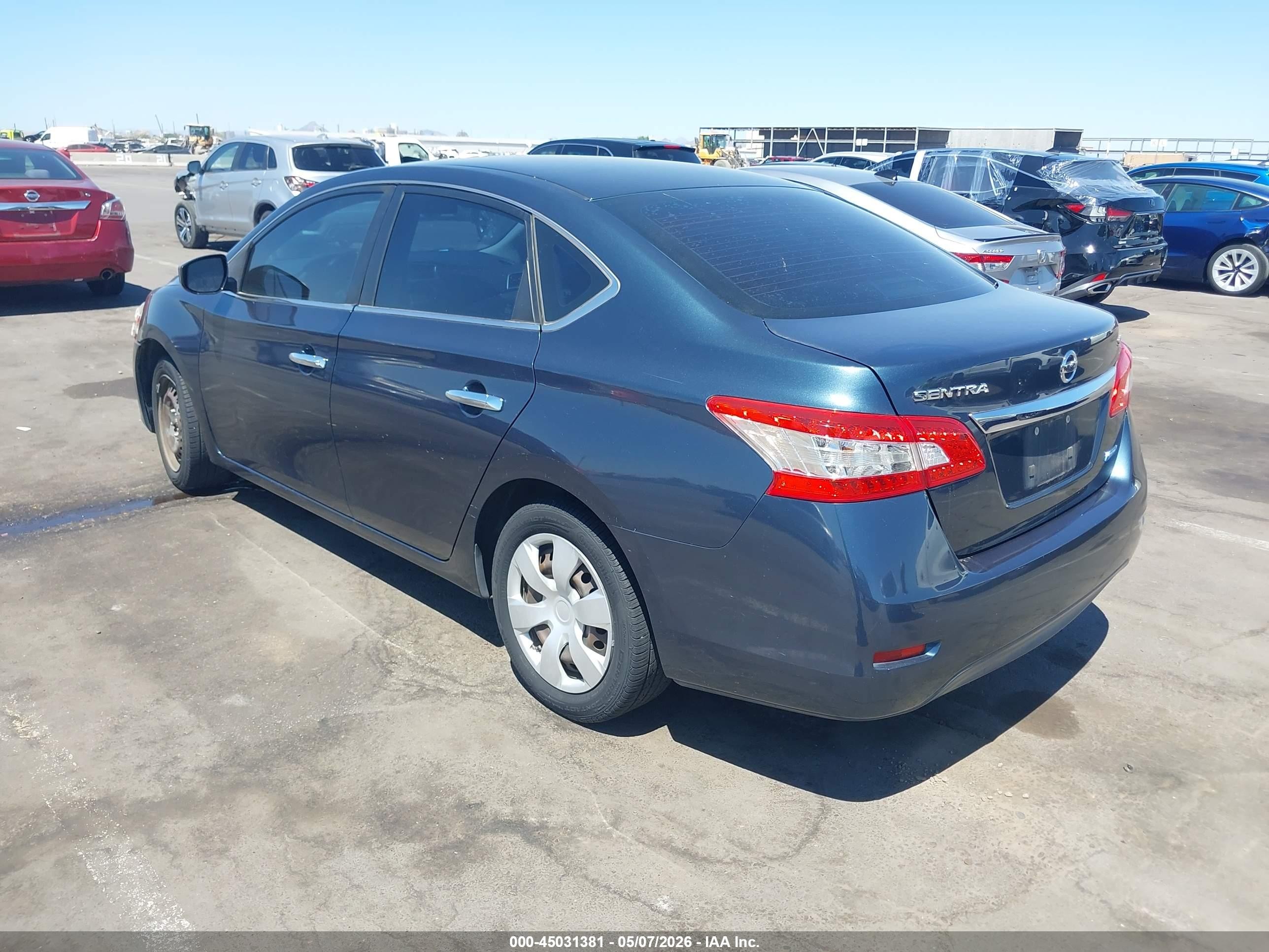 2014 Nissan Sentra Sv Синий vin: 3N1AB7AP6EL656140