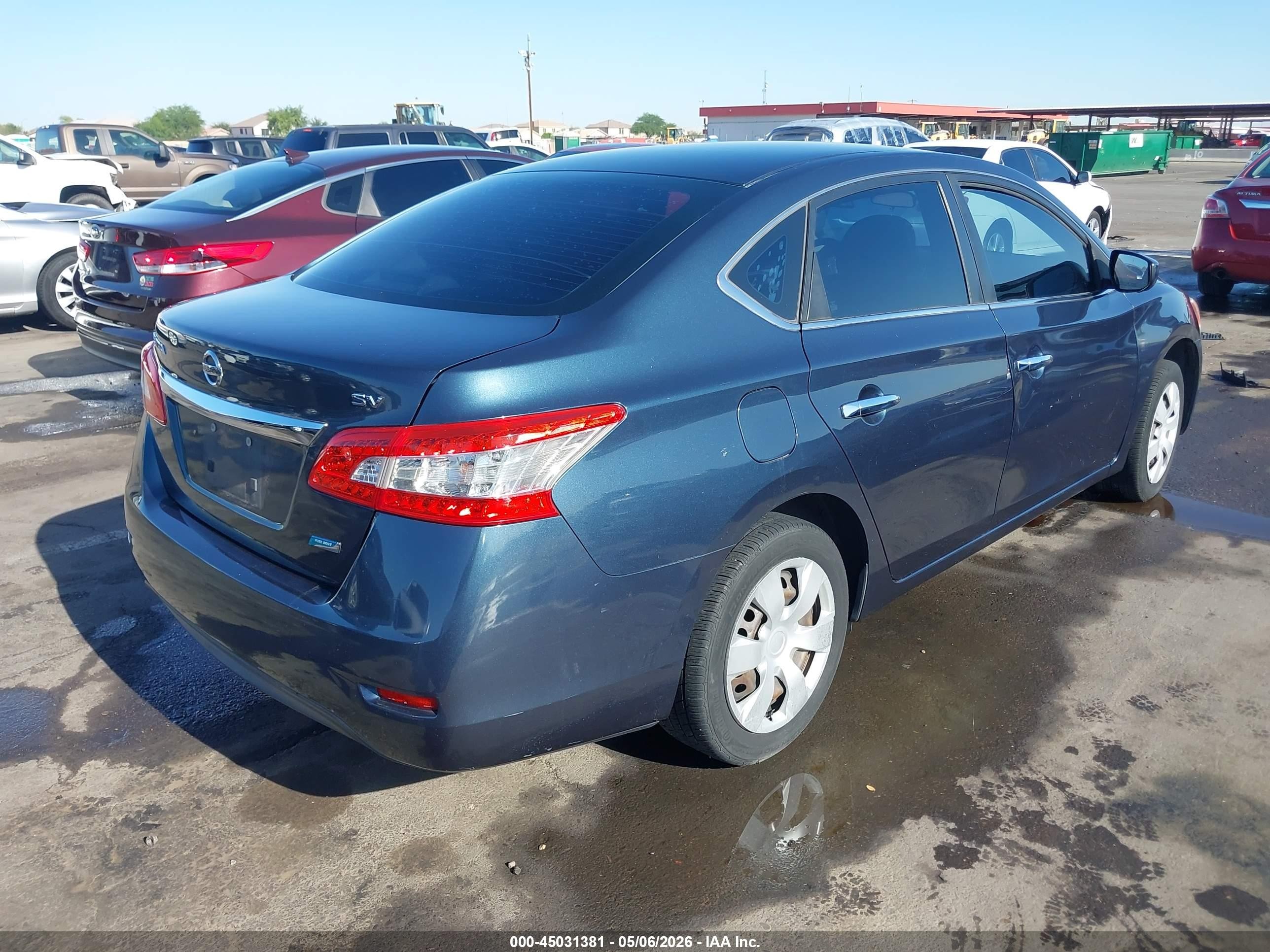 2014 Nissan Sentra Sv Синий vin: 3N1AB7AP6EL656140