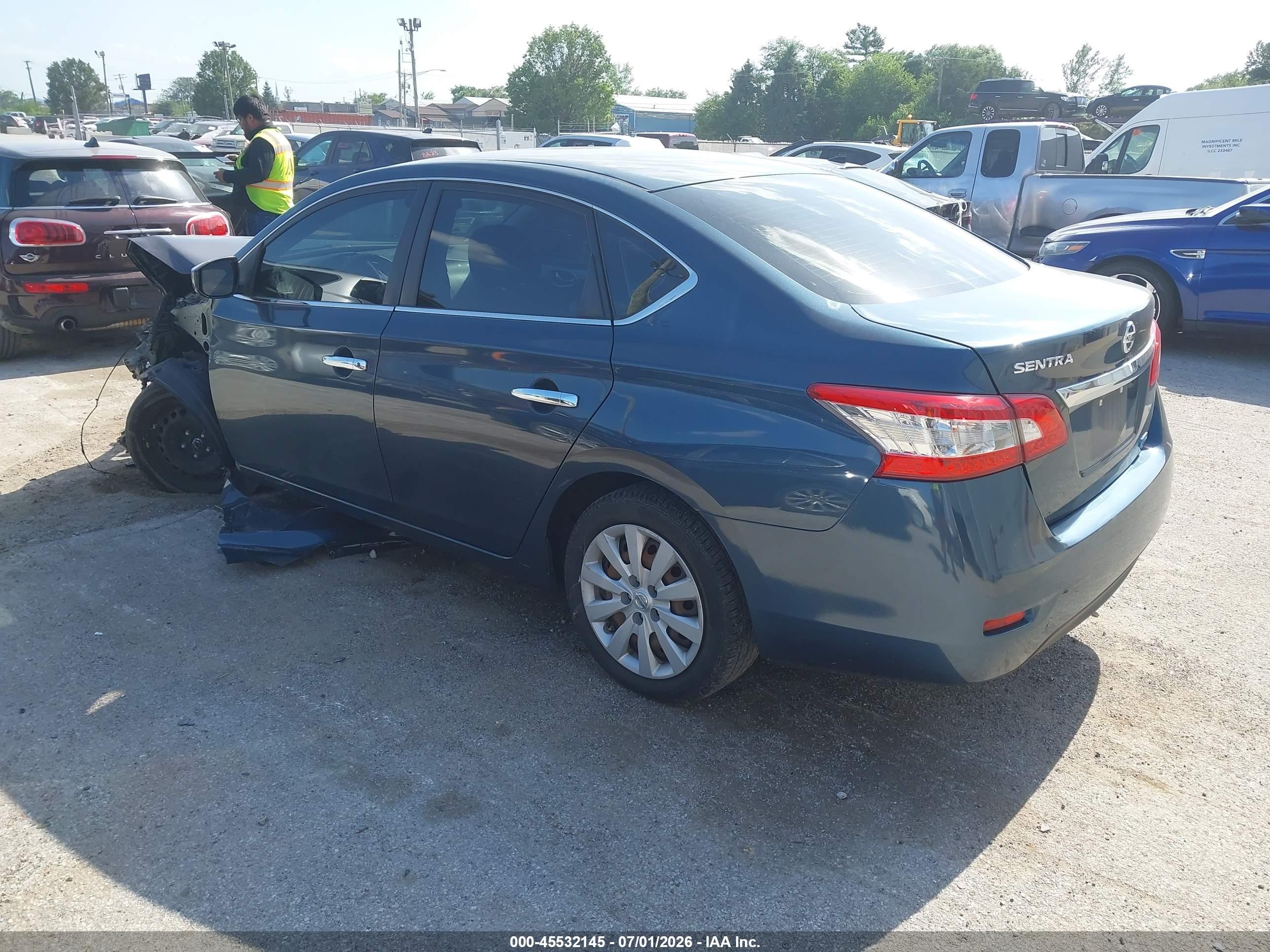2014 Nissan Sentra Sv Gray vin: 3N1AB7AP6EL669079