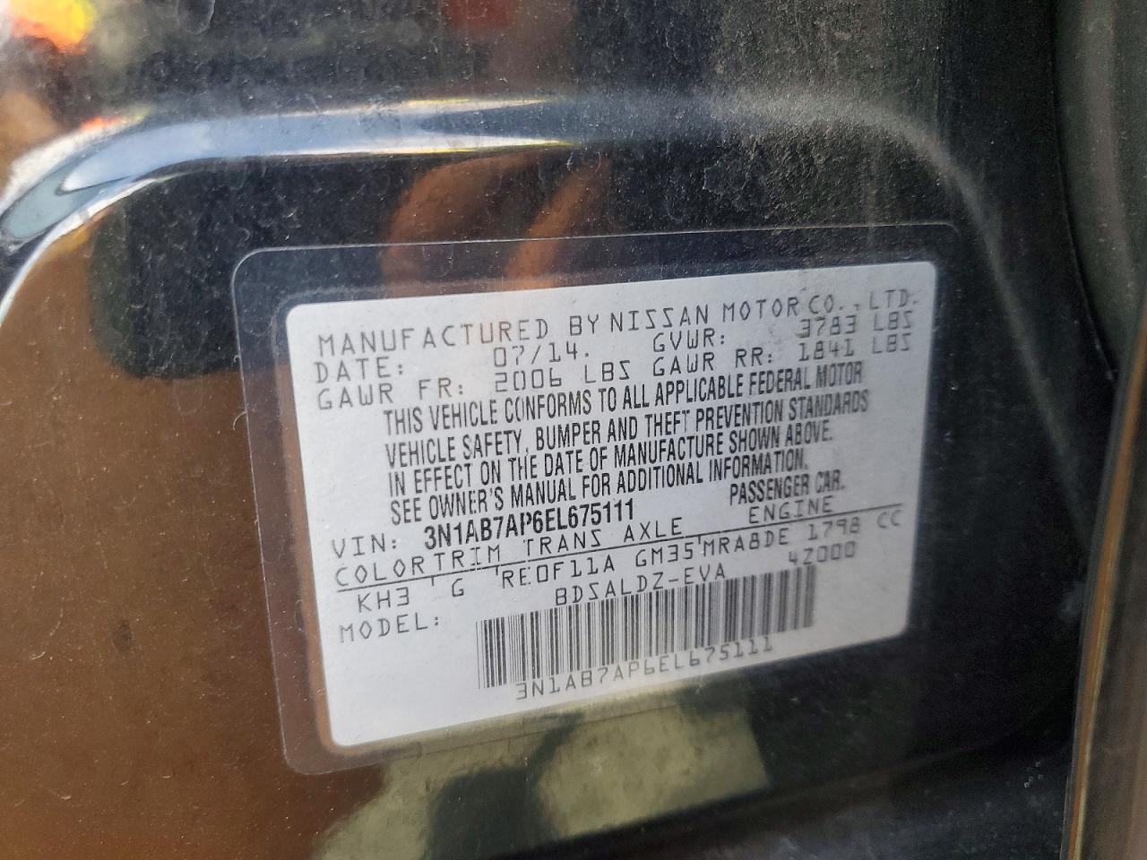 2014 Nissan Sentra Sv Black vin: 3N1AB7AP6EL675111