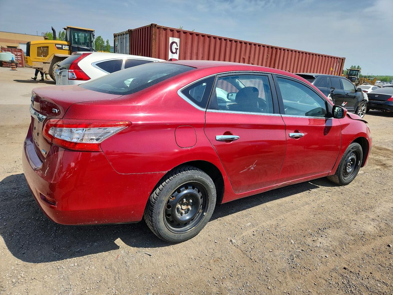 2014 Nissan Sentra S Burgundy vin: 3N1AB7AP6EL680096