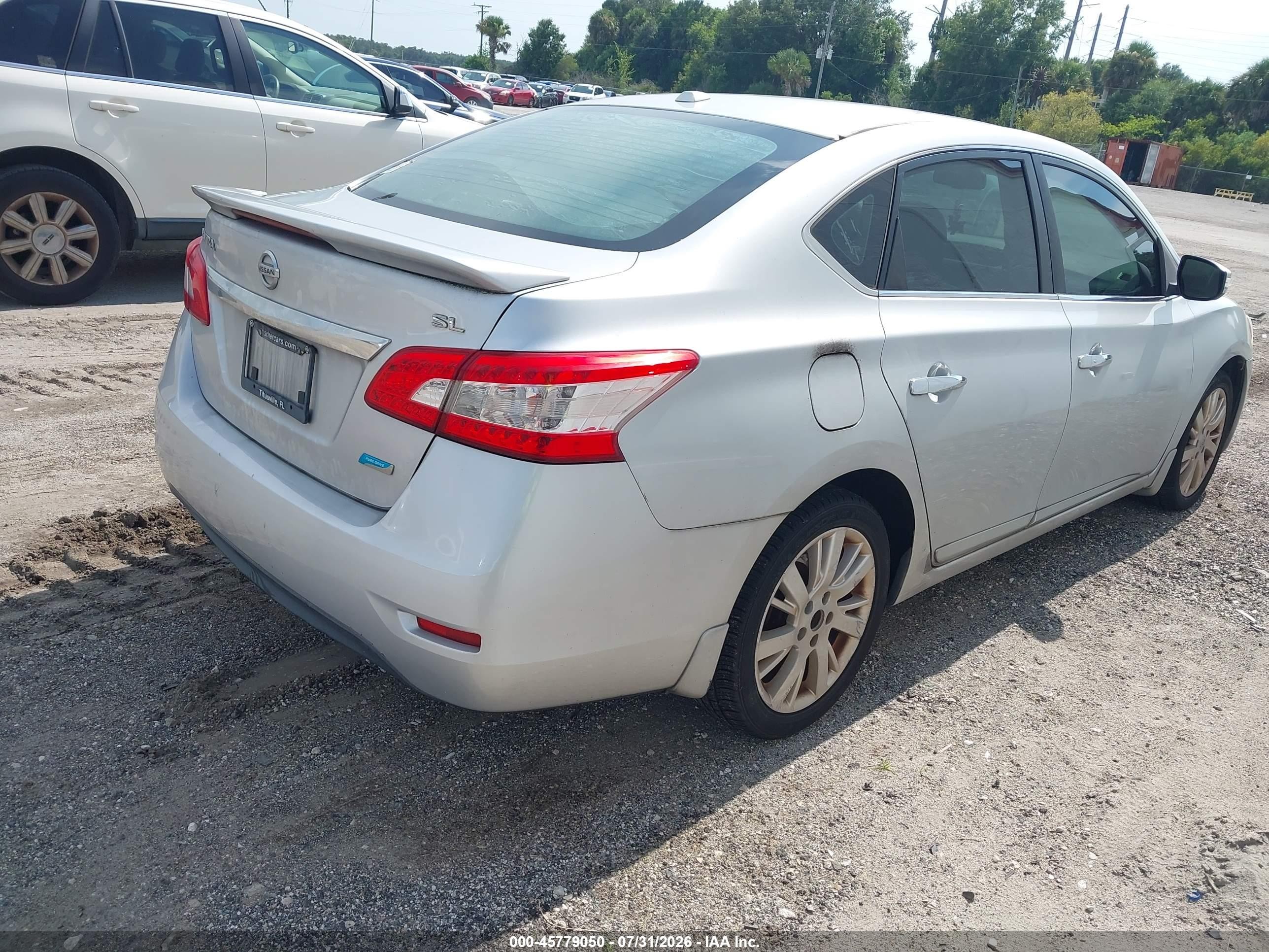 2014 Nissan Sentra Sl Серебряный vin: 3N1AB7AP6EY202960