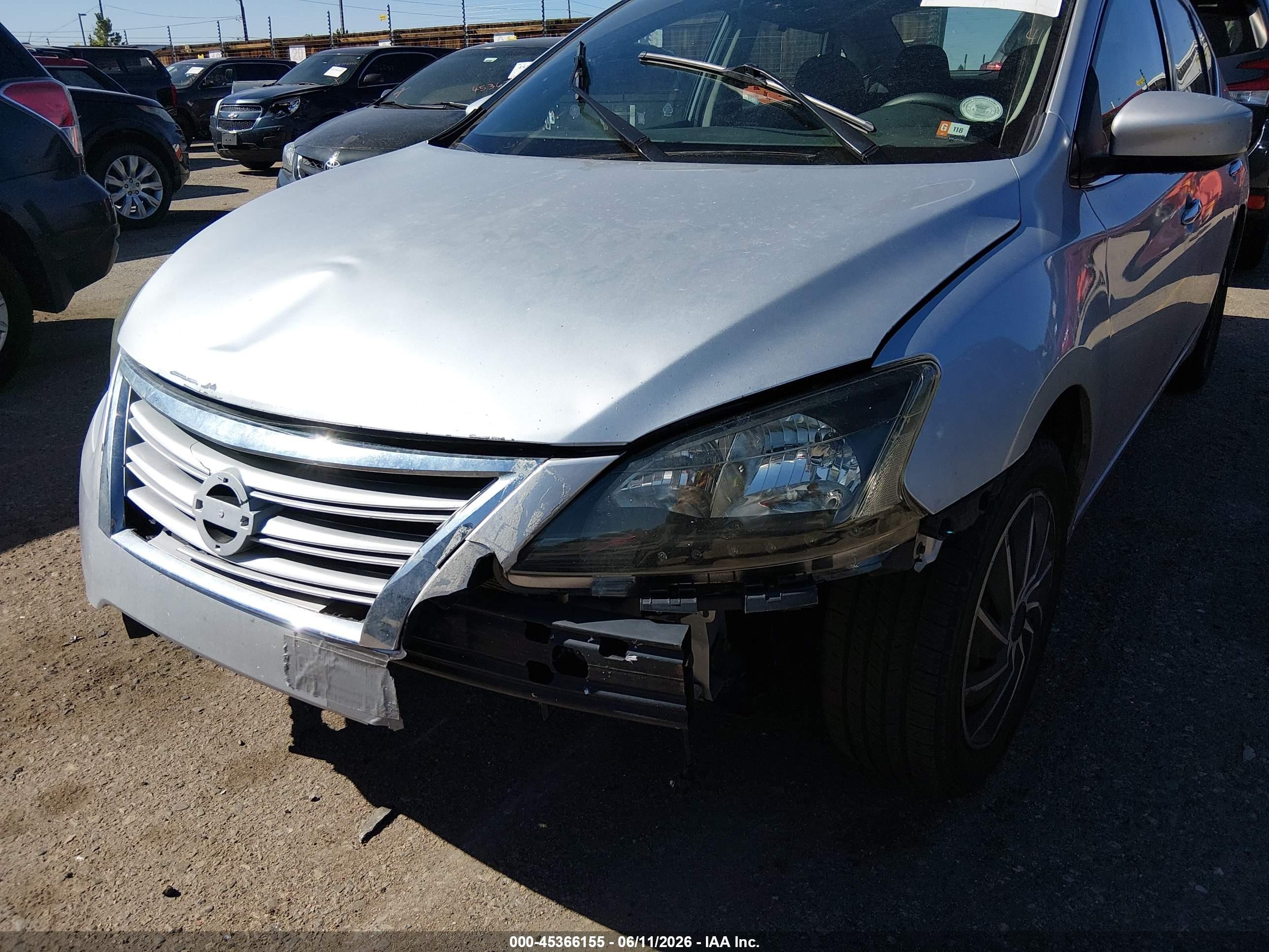2014 Nissan Sentra Sv Silver vin: 3N1AB7AP6EY205907