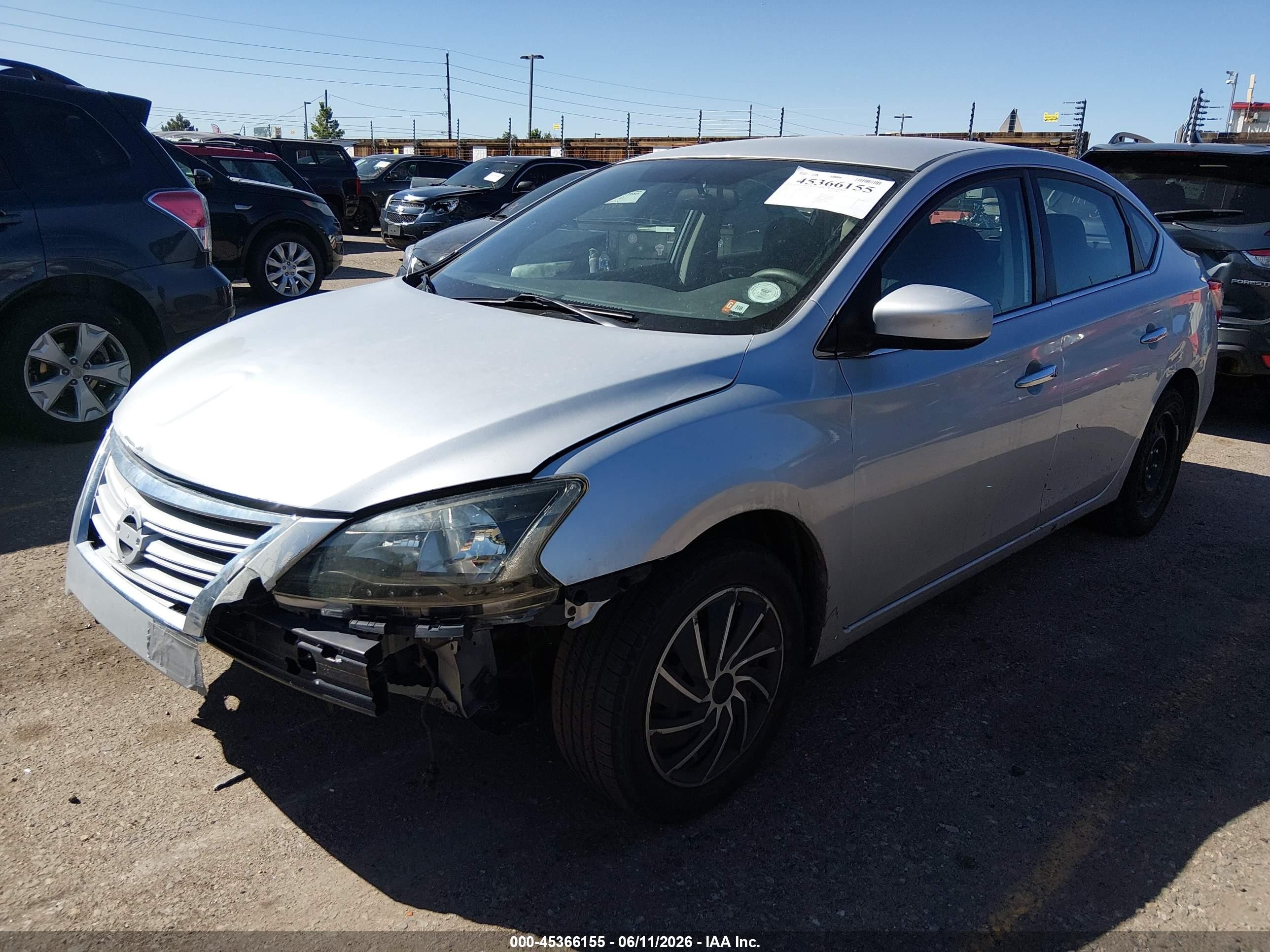 2014 Nissan Sentra Sv Silver vin: 3N1AB7AP6EY205907