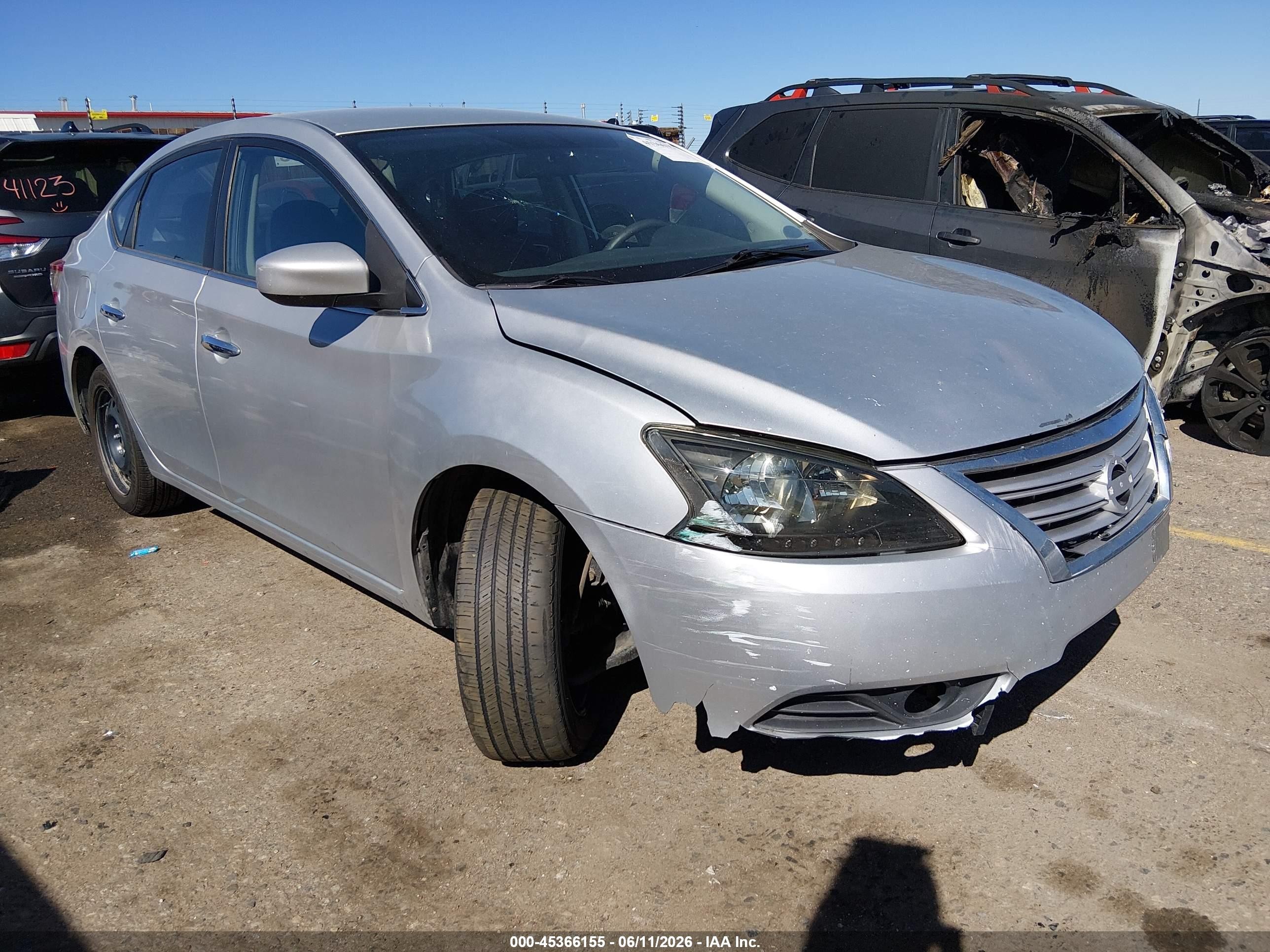 2014 Nissan Sentra Sv Silver vin: 3N1AB7AP6EY205907