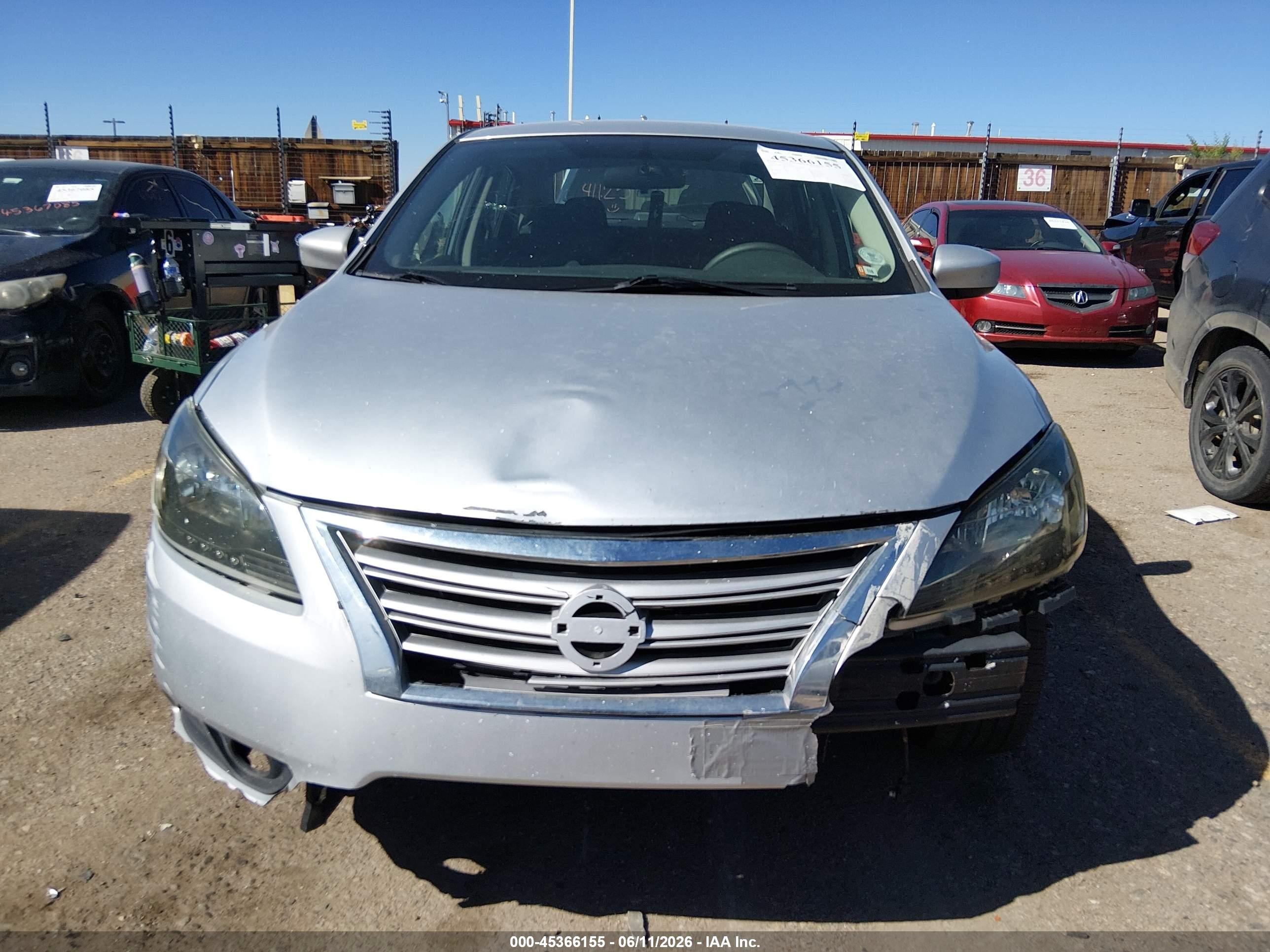 2014 Nissan Sentra Sv Silver vin: 3N1AB7AP6EY205907