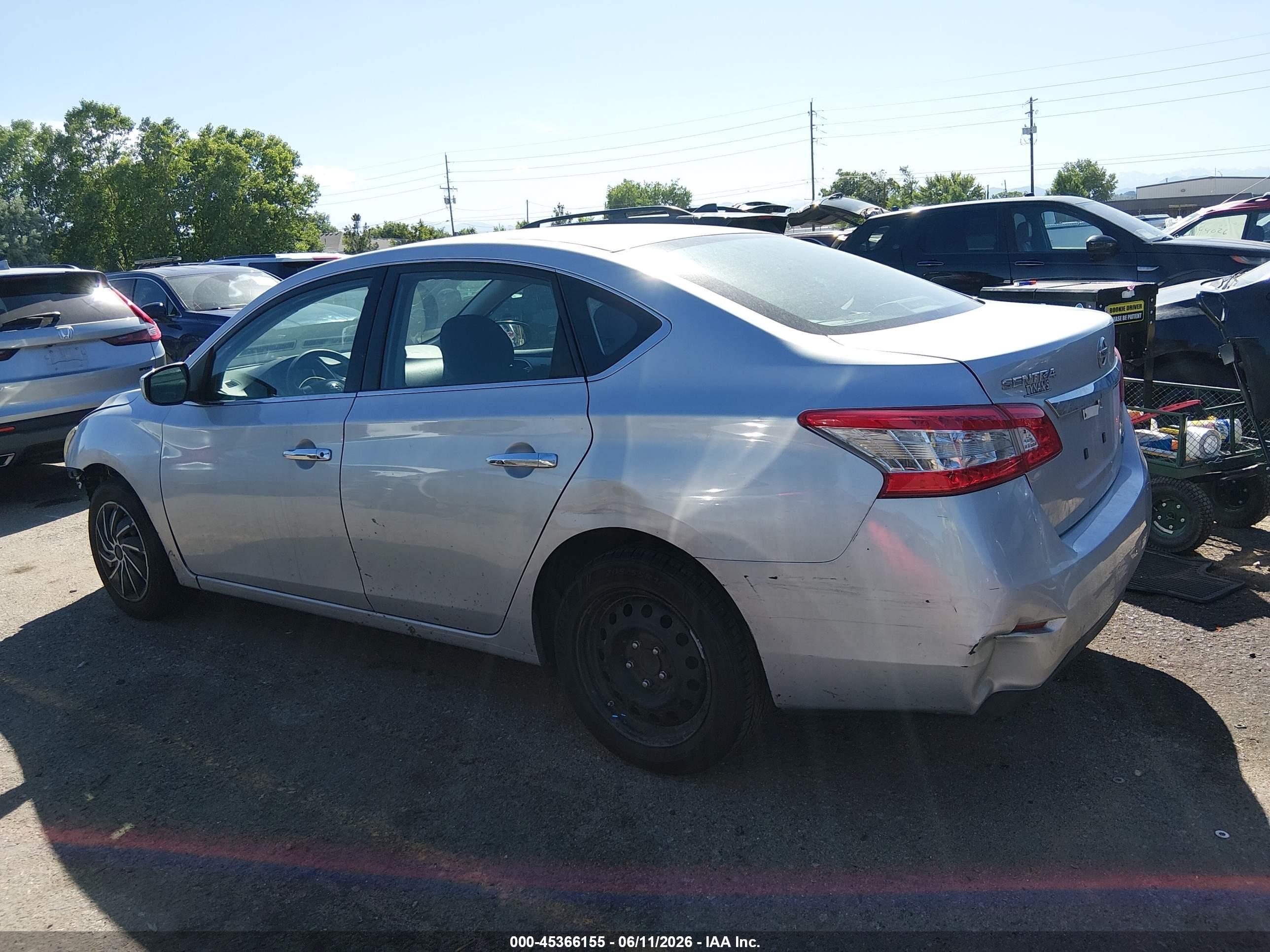 2014 Nissan Sentra Sv Silver vin: 3N1AB7AP6EY205907