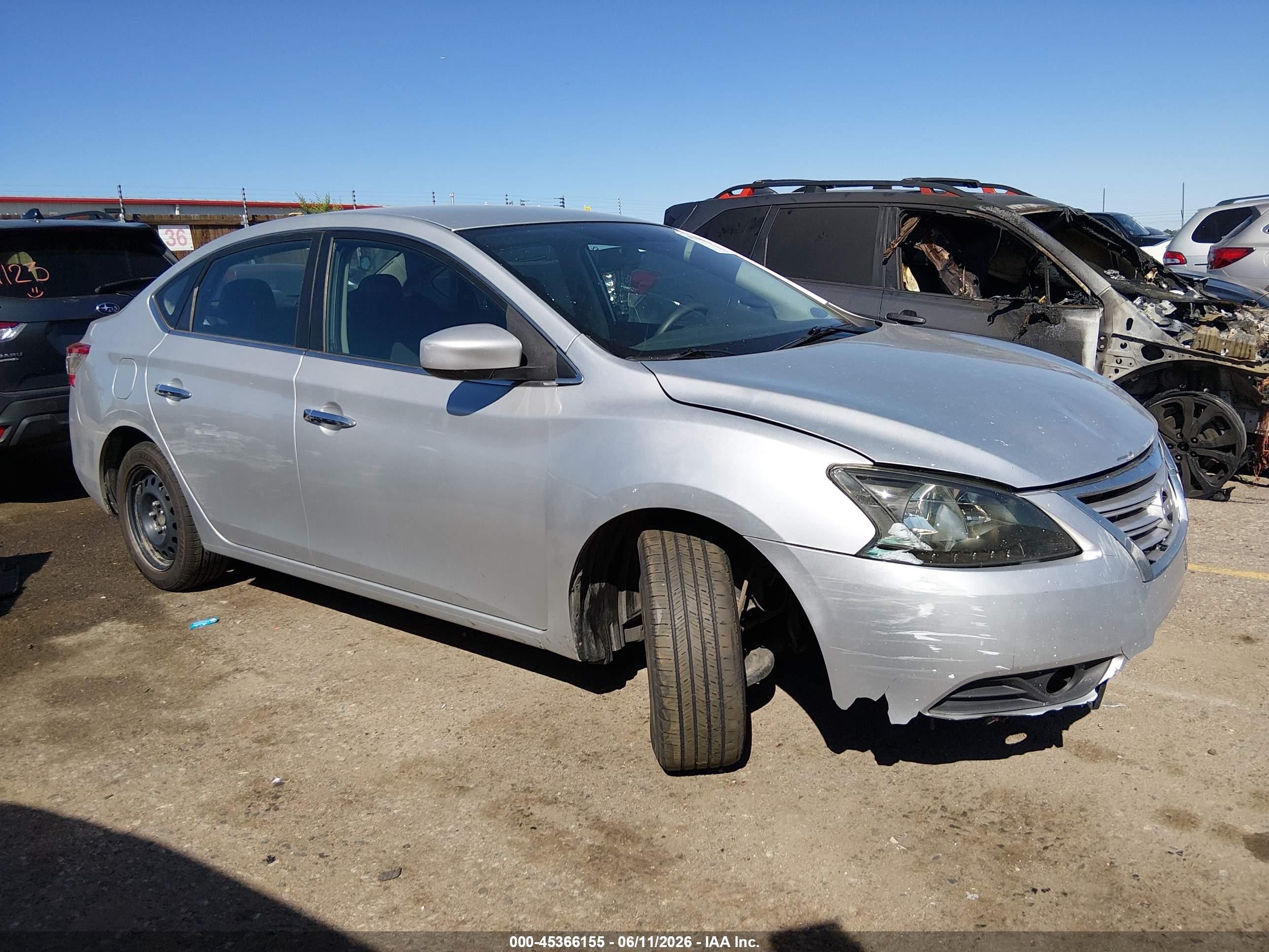 2014 Nissan Sentra Sv Silver vin: 3N1AB7AP6EY205907