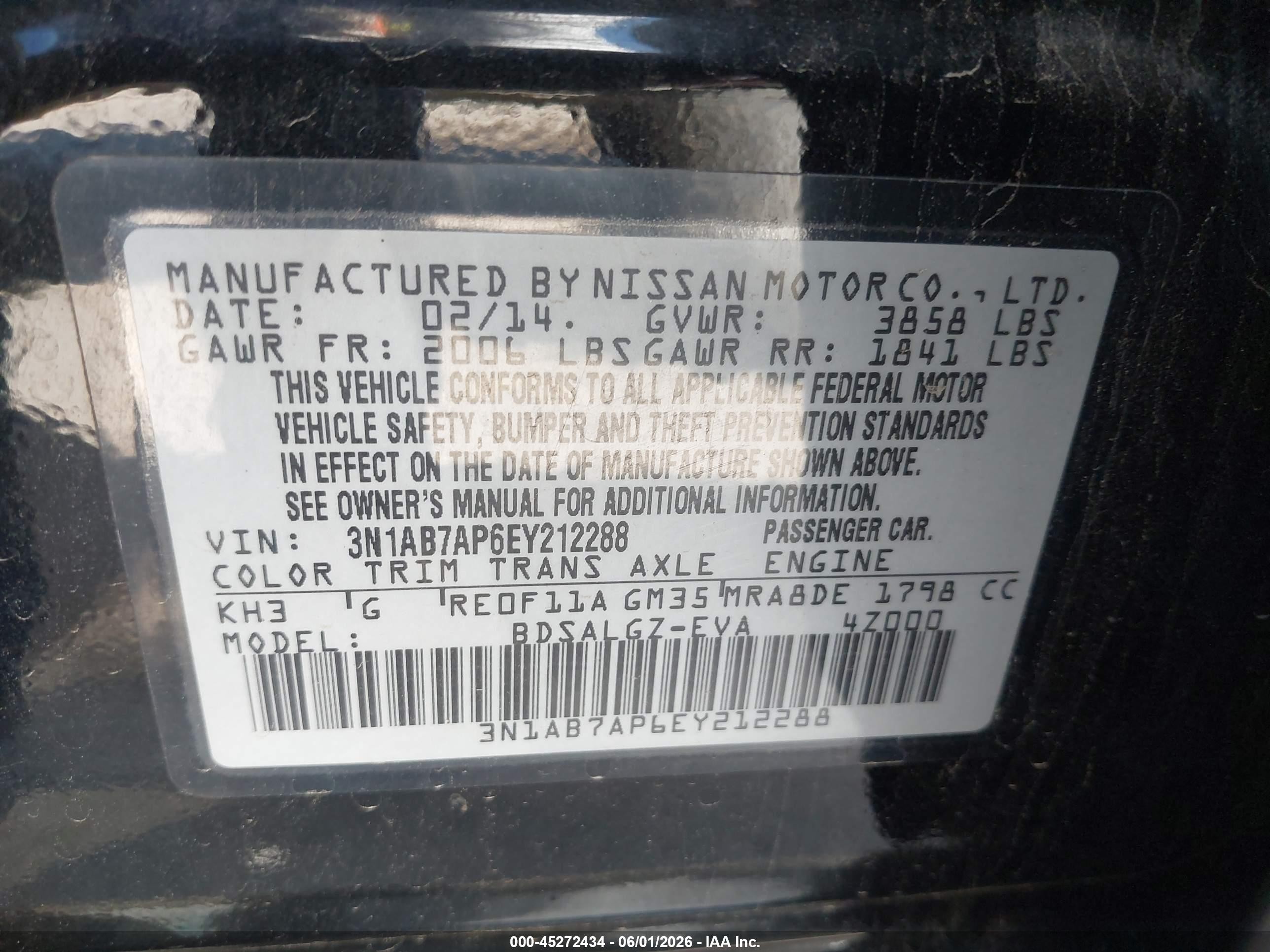 2014 Nissan Sentra Sl Black vin: 3N1AB7AP6EY212288
