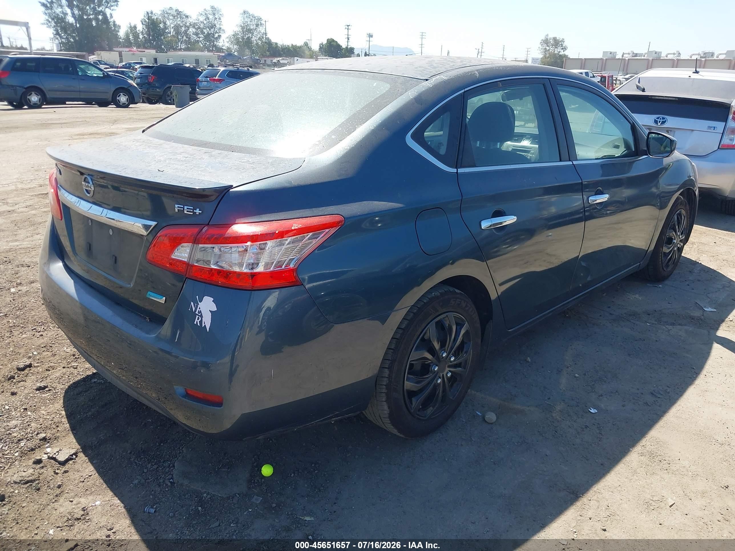 2014 Nissan Sentra Fe+ Sv Blue vin: 3N1AB7AP6EY230936