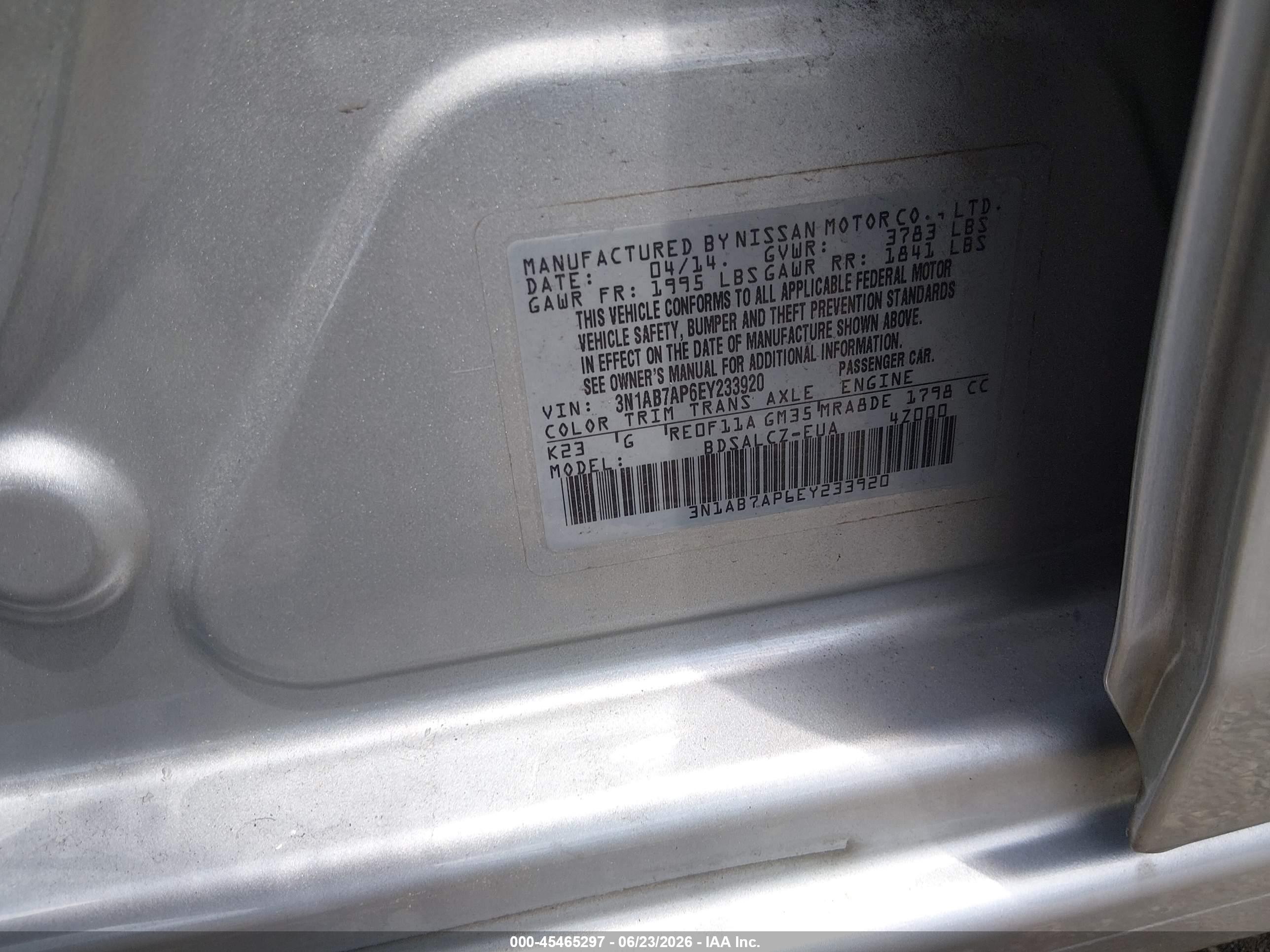 2014 Nissan Sentra S Серебряный vin: 3N1AB7AP6EY233920