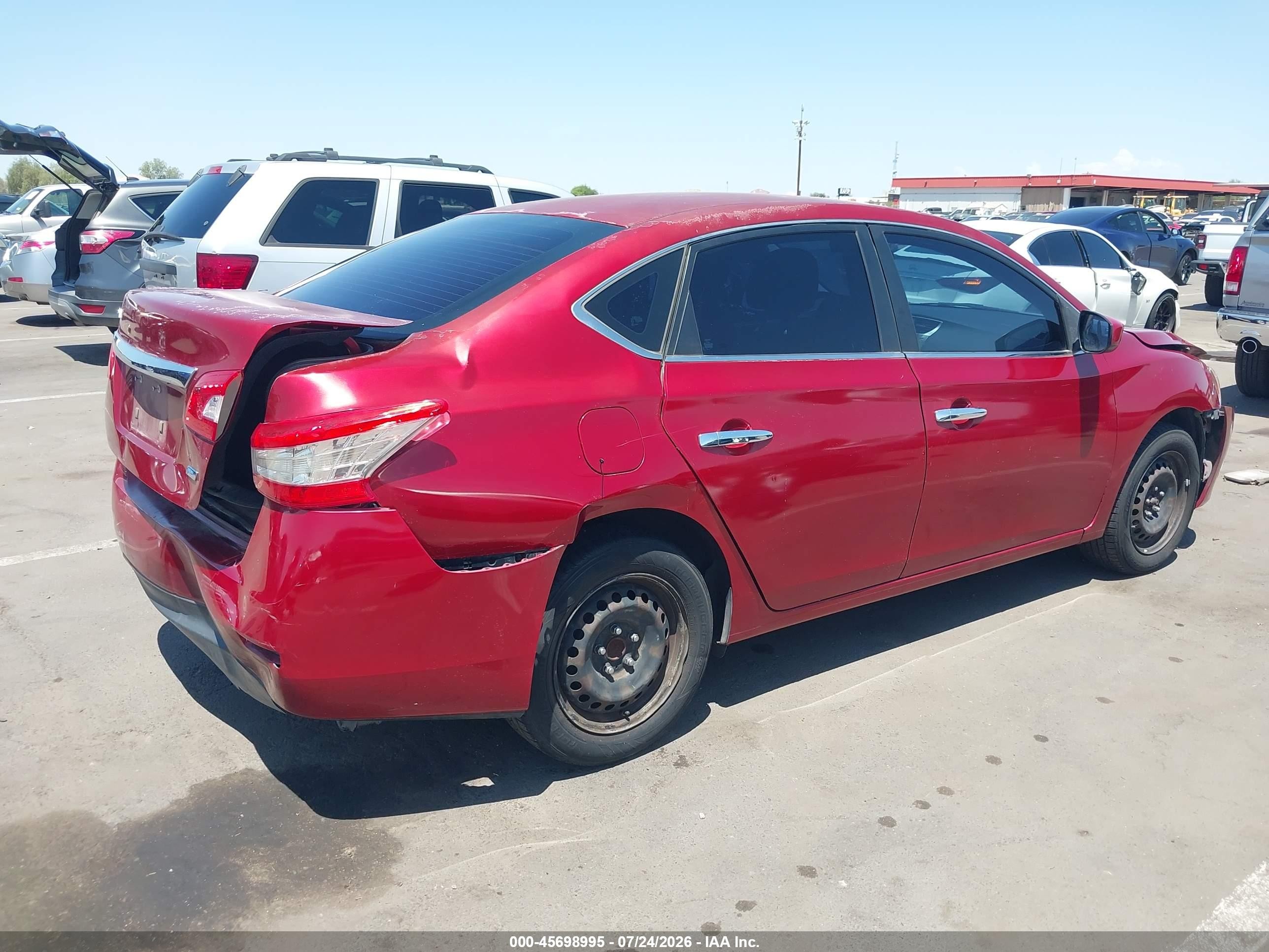 2014 Nissan Sentra S Red vin: 3N1AB7AP6EY248367