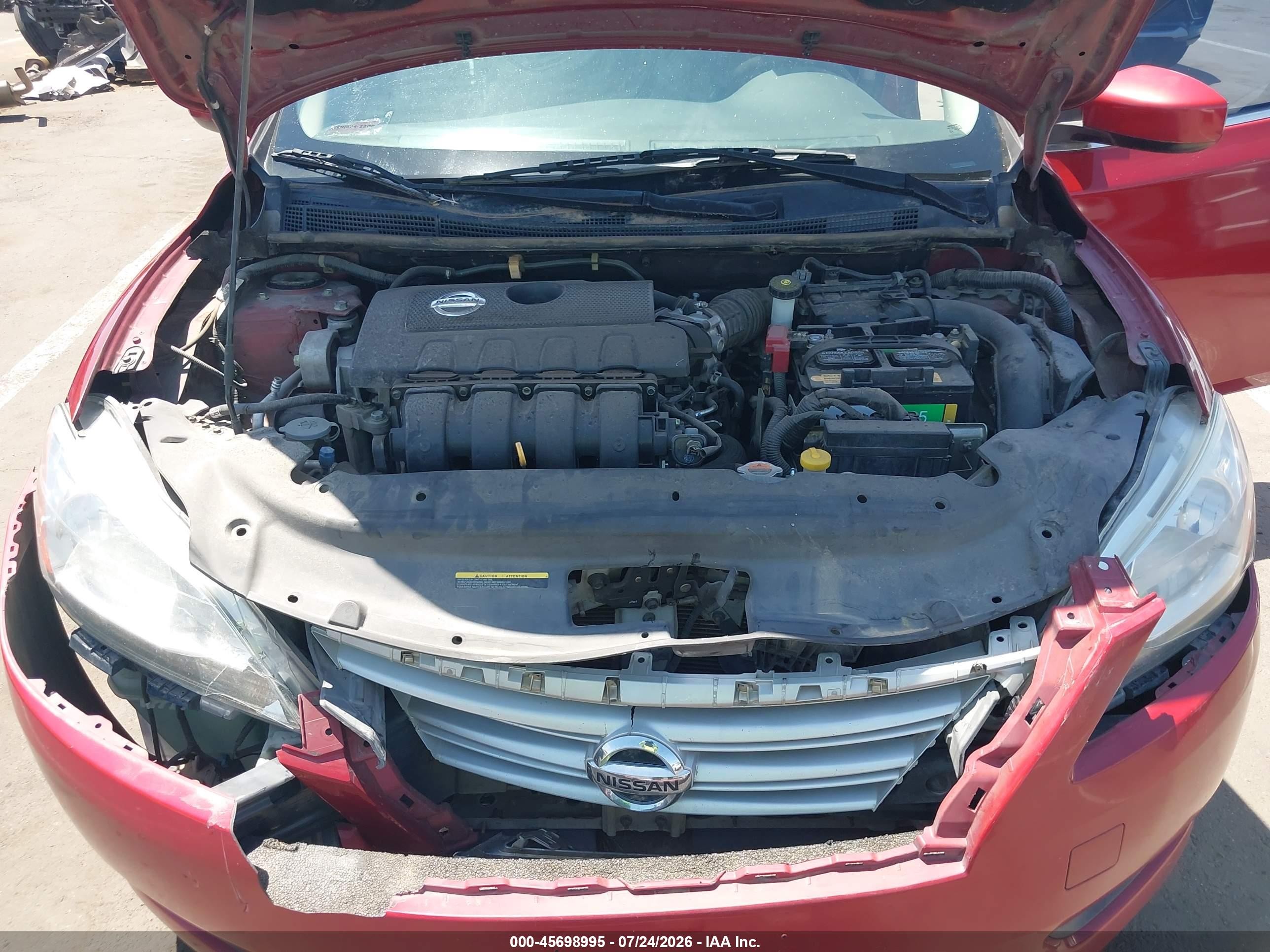 2014 Nissan Sentra S Red vin: 3N1AB7AP6EY248367