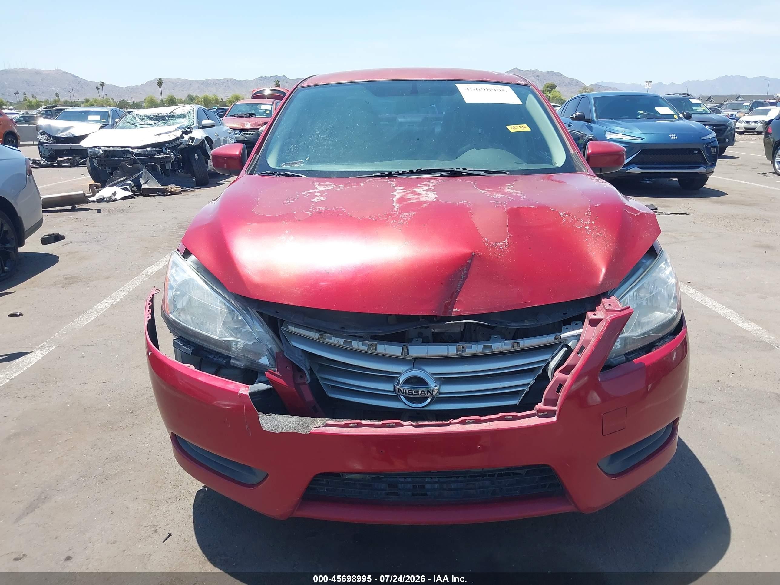 2014 Nissan Sentra S Red vin: 3N1AB7AP6EY248367