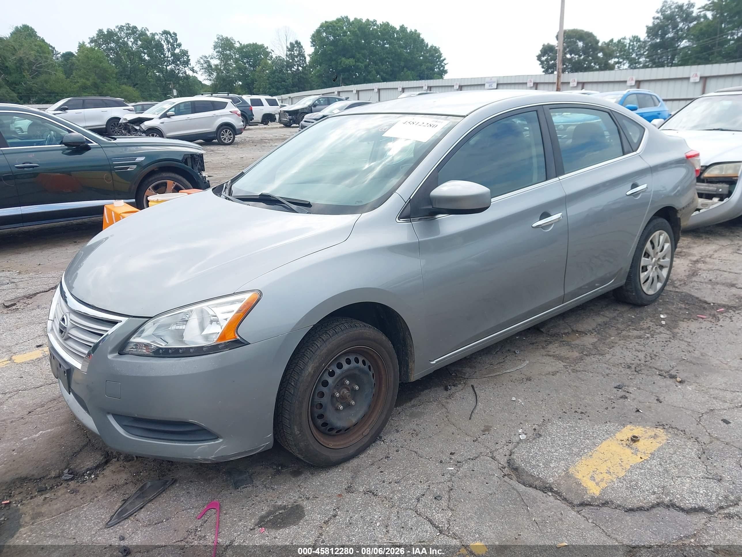 2014 Nissan Sentra S Серебряный vin: 3N1AB7AP6EY253214