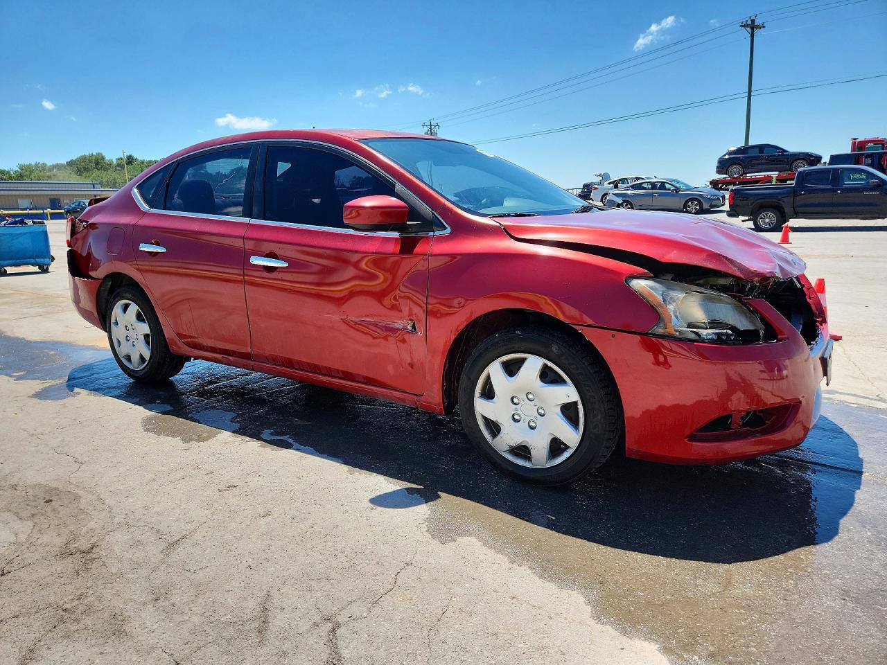2014 Nissan Sentra Sv Red vin: 3N1AB7AP6EY267503