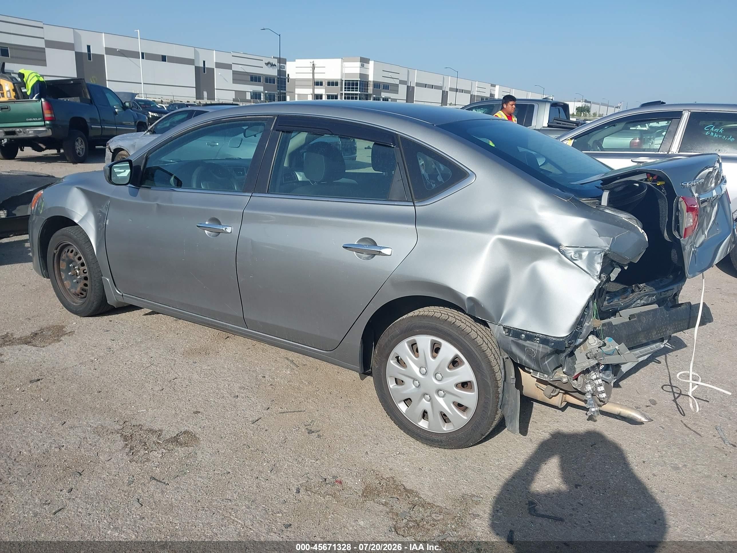 2014 Nissan Sentra S Gray vin: 3N1AB7AP6EY269865