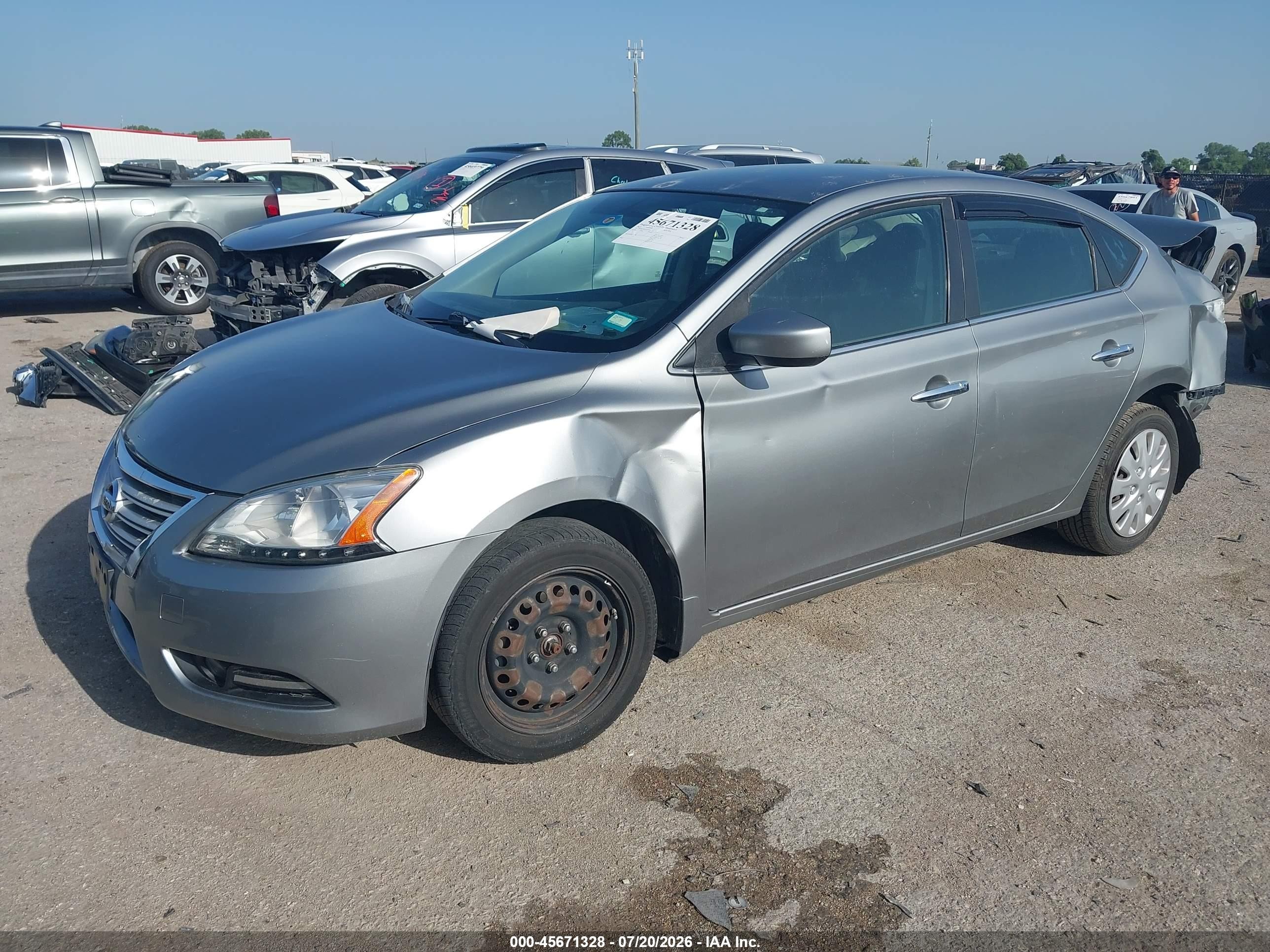 2014 Nissan Sentra S Gray vin: 3N1AB7AP6EY269865