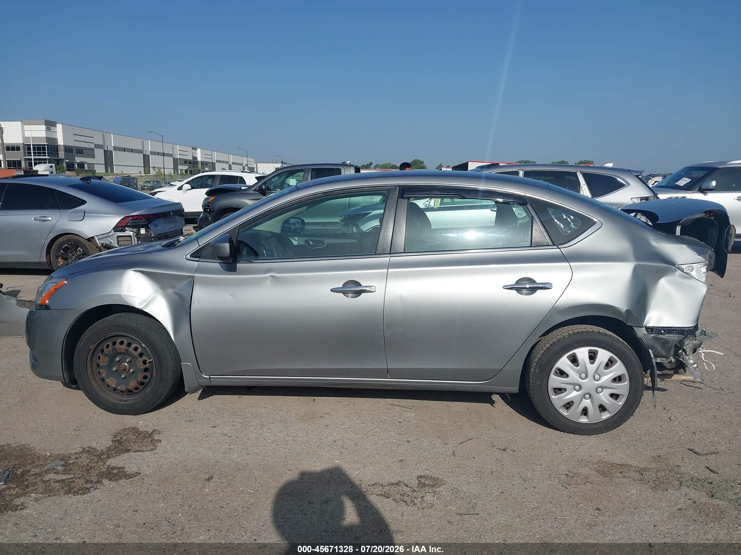 2014 Nissan Sentra S Gray vin: 3N1AB7AP6EY269865