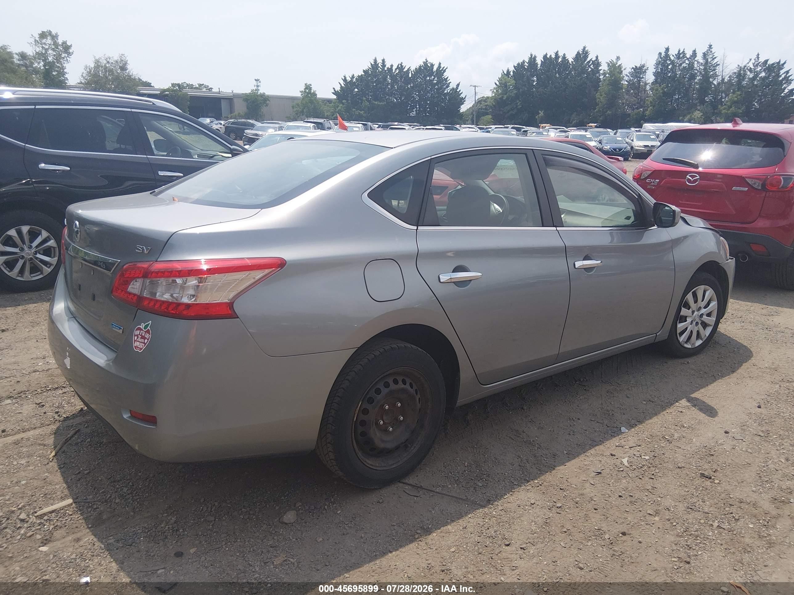 2014 Nissan Sentra Fe+ S/fe+ Sv/s/sl/sr/sv Silver vin: 3N1AB7AP6EY272653
