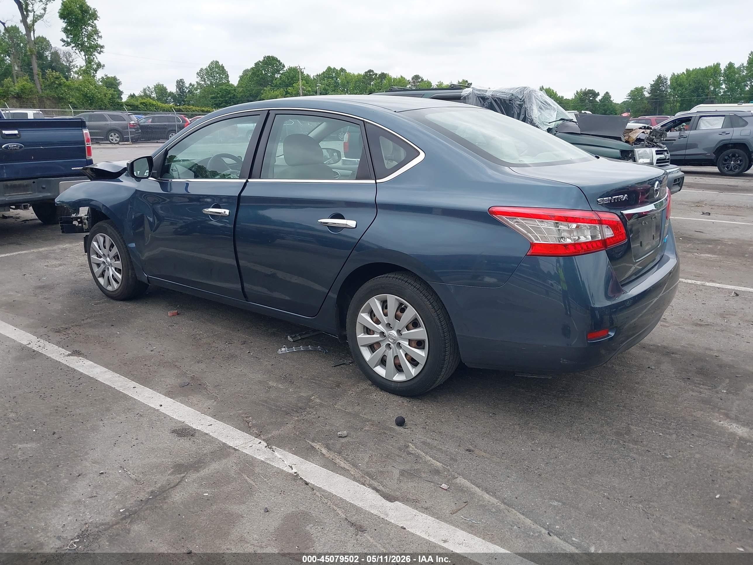 2014 Nissan Sentra Sv Blue vin: 3N1AB7AP6EY283829