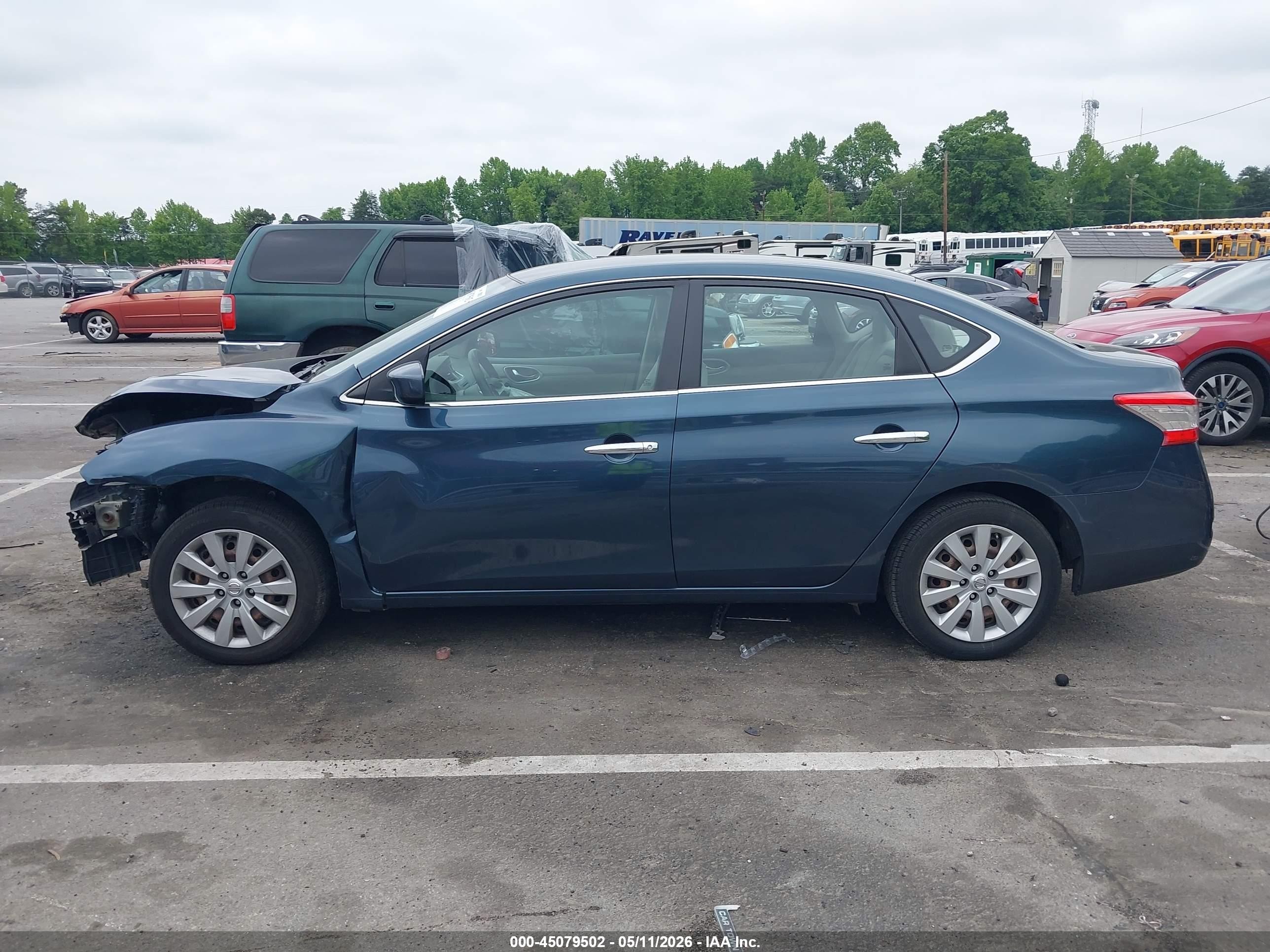 2014 Nissan Sentra Sv Blue vin: 3N1AB7AP6EY283829