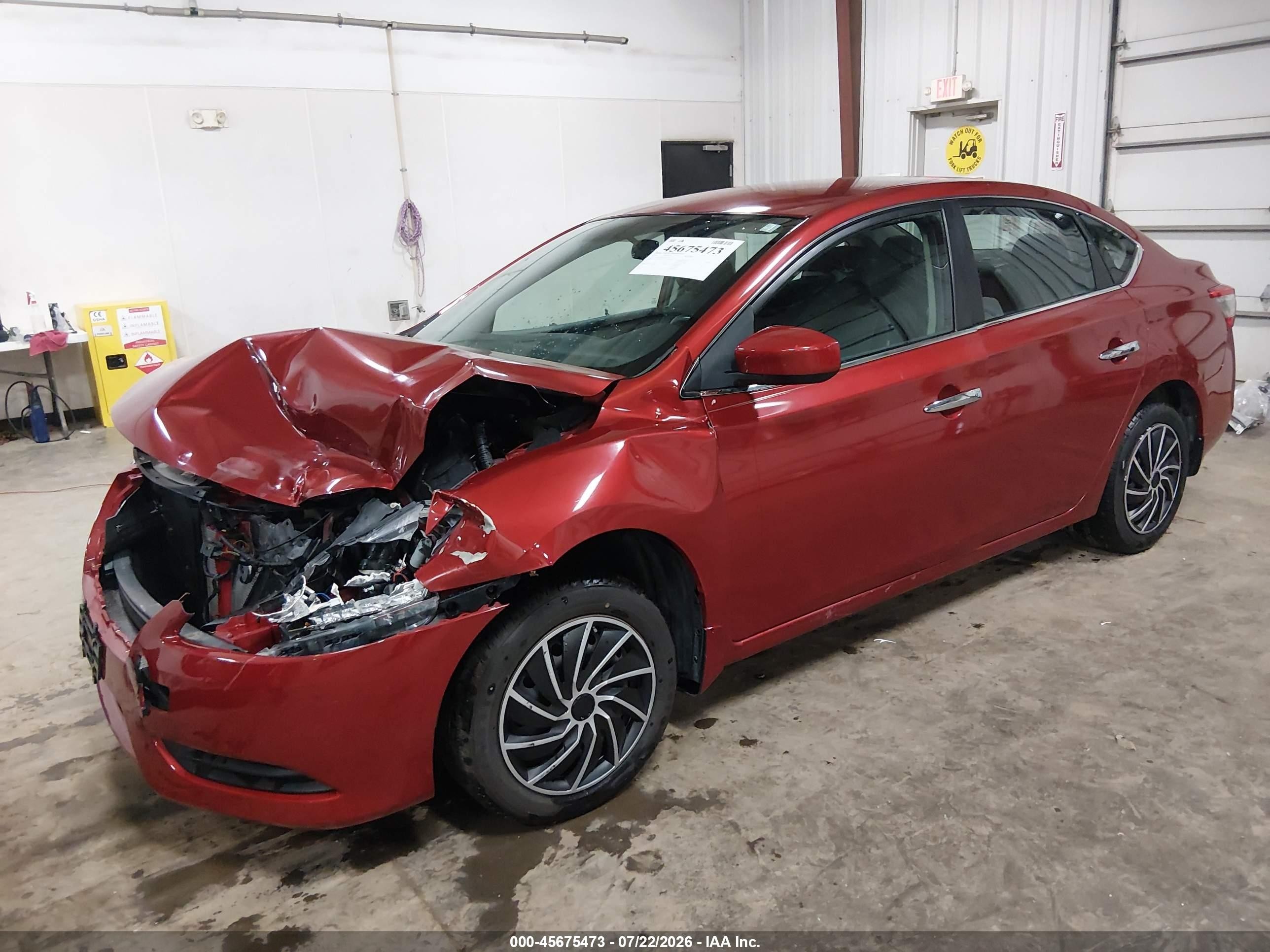 2014 Nissan Sentra Sv Red vin: 3N1AB7AP6EY322077