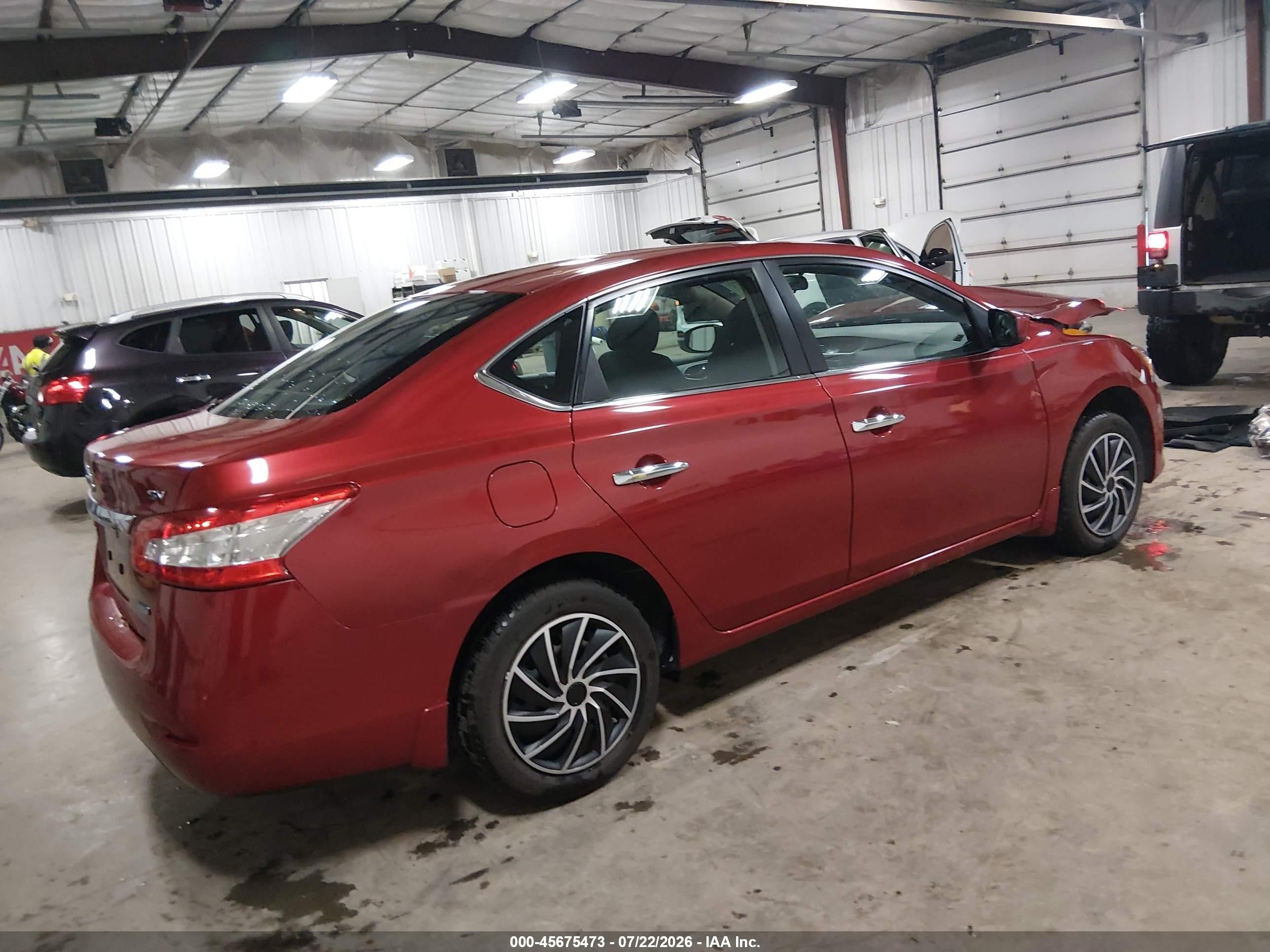 2014 Nissan Sentra Sv Red vin: 3N1AB7AP6EY322077