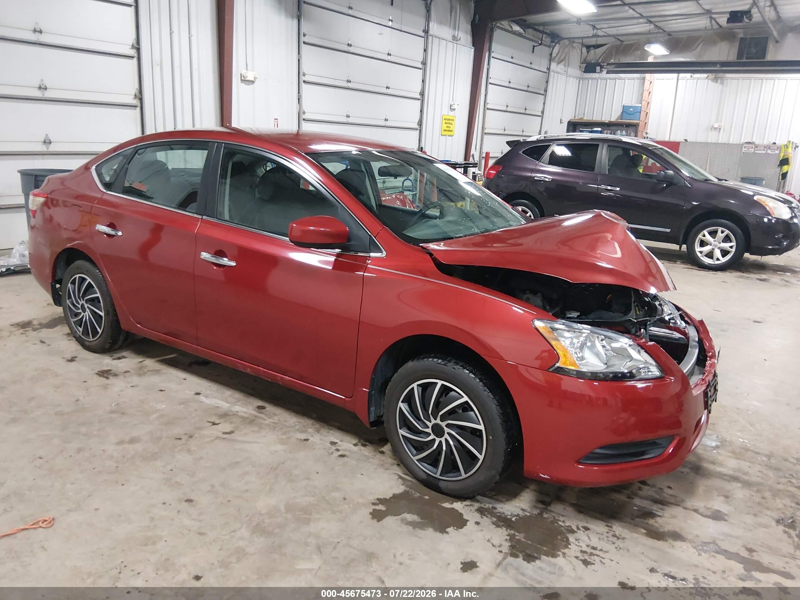2014 Nissan Sentra Sv Red vin: 3N1AB7AP6EY322077