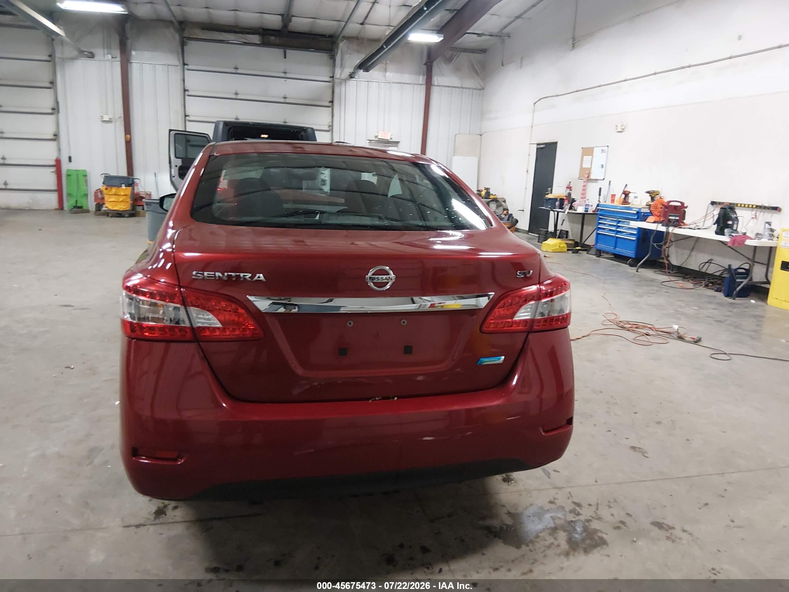 2014 Nissan Sentra Sv Red vin: 3N1AB7AP6EY322077