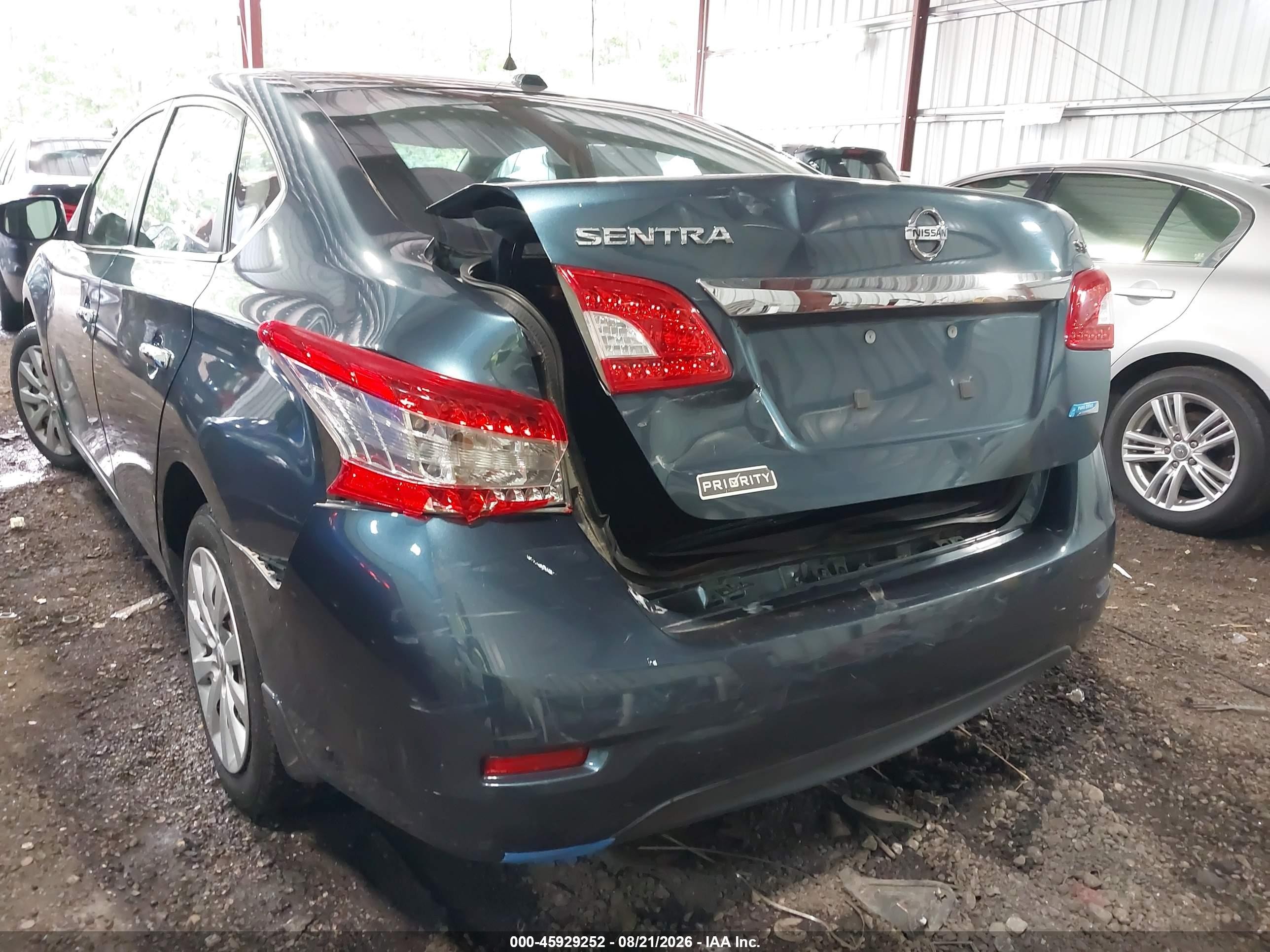 2014 Nissan Sentra Sv Blue vin: 3N1AB7AP6EY323231