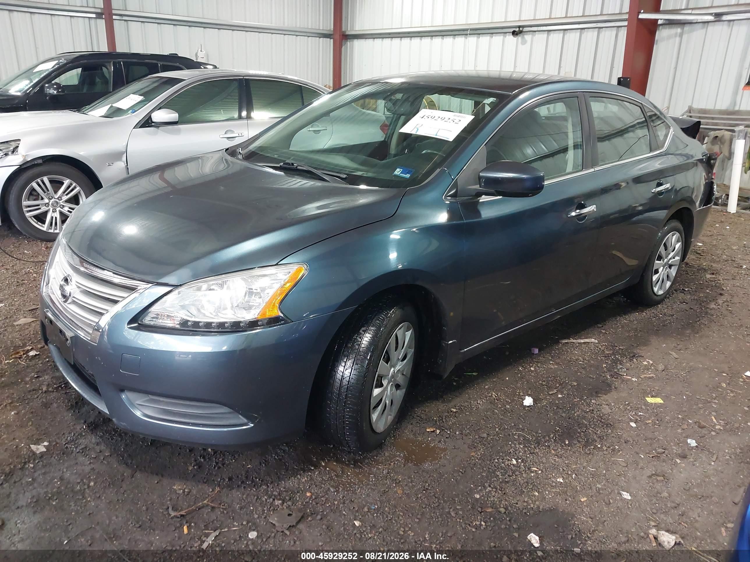 2014 Nissan Sentra Sv Blue vin: 3N1AB7AP6EY323231