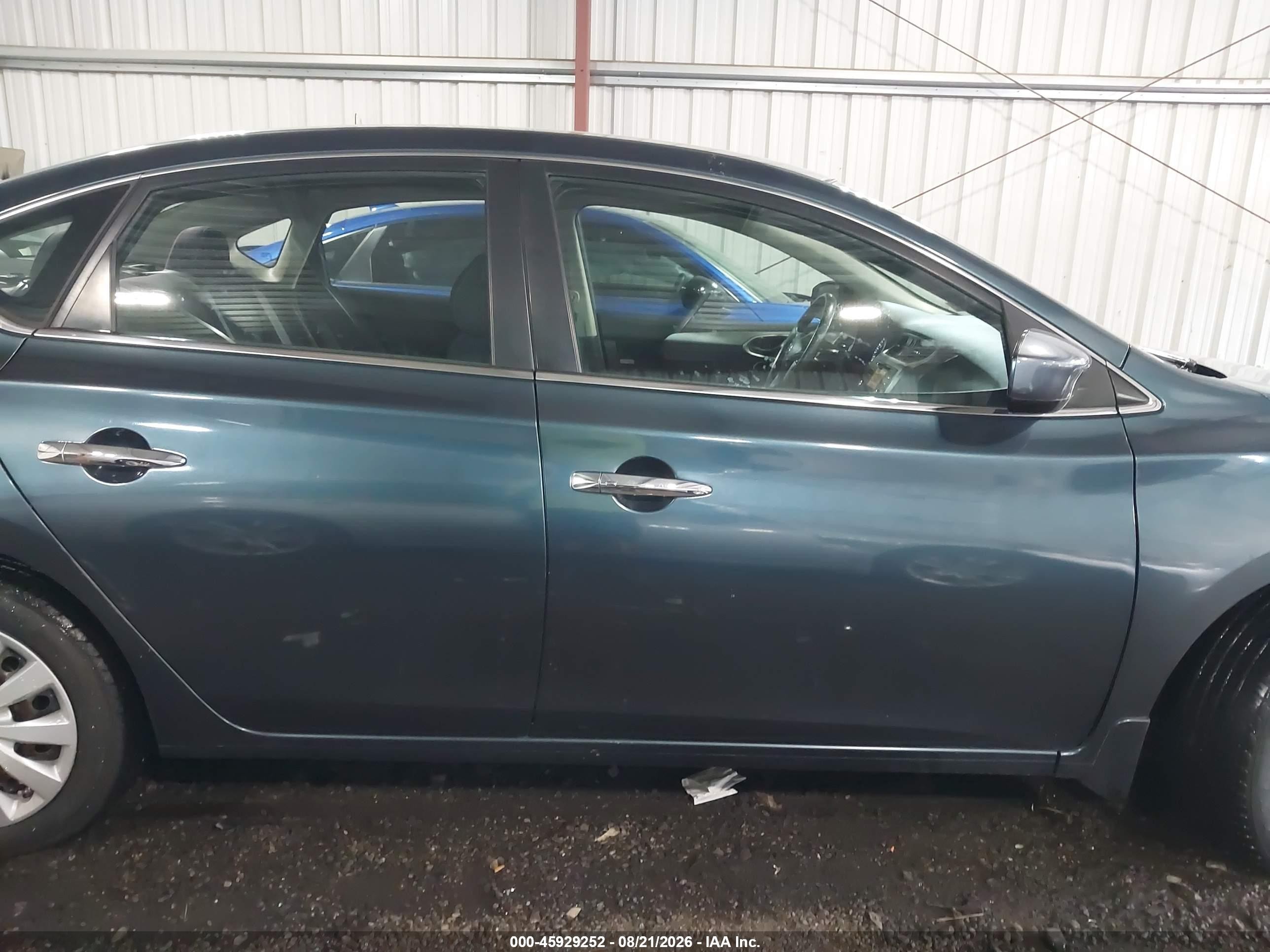 2014 Nissan Sentra Sv Blue vin: 3N1AB7AP6EY323231